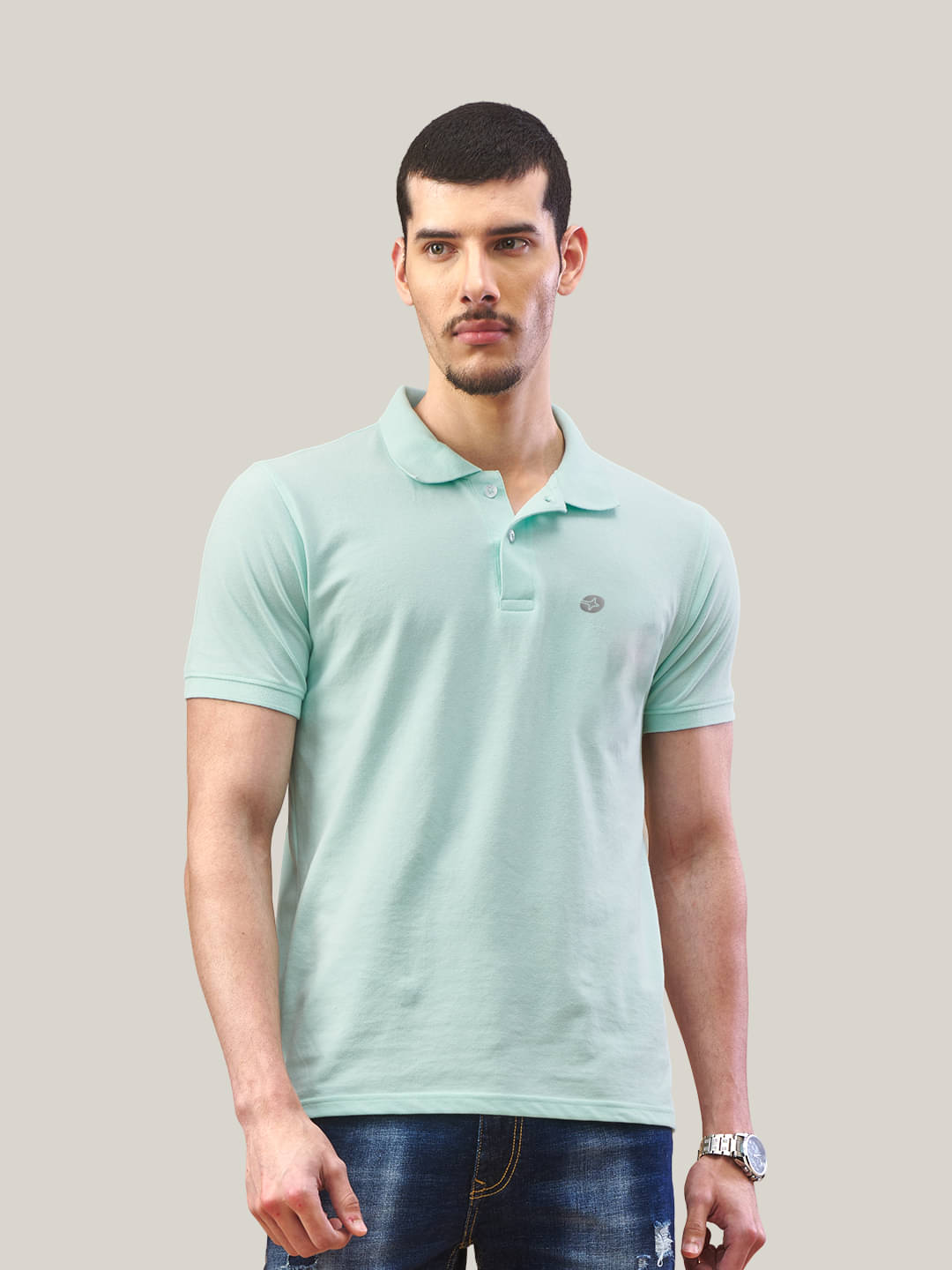     			Lux Nitro Men Cotton Regular Fit Solid Polo T Shirt ( Turquoise )