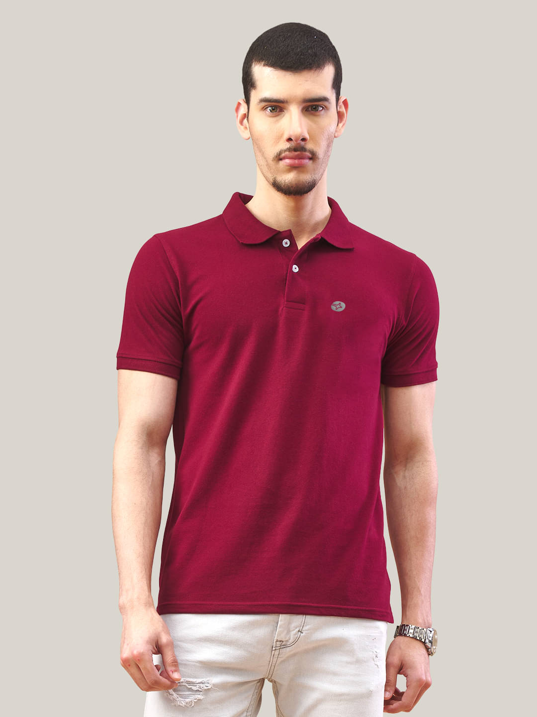 Lux Nitro Men Cotton Regular Fit Solid Polo T Shirt ( Maroon )     			Lux Nitro Men Cotton Regular Fit Solid Polo T Shirt ( Maroon )