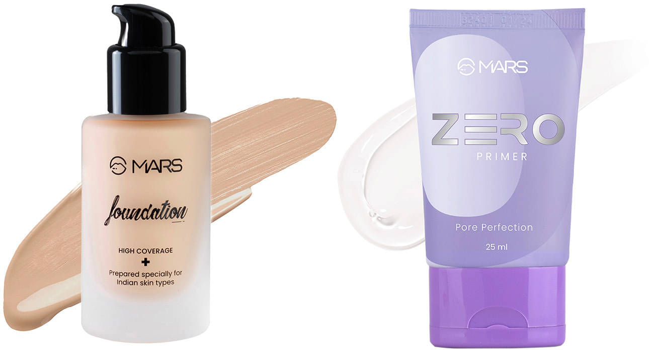     			MARS High Coverage Liquid Foundation and Zero Pore Perfection Primer Foundation (SHADE-05,transparent, 65 ml)