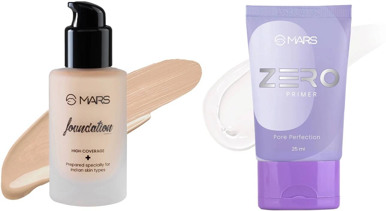 MARS High Coverage Liquid Foundation and Zero Pore Perfection Primer Foundation (SHADE-04,transparent, 65 ml) MARS High Coverage Liquid Foundation and Zero Pore Perfection Primer Foundation (SHADE-04,transparent, 65 ml)