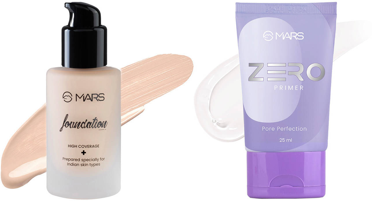     			MARS High Coverage Liquid Foundation and Zero Pore Perfection Primer Foundation (SHADE-03,transparent, 65 ml)