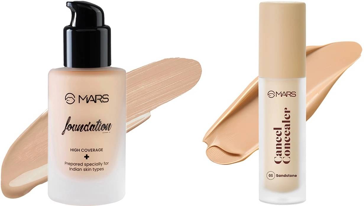 MARS High Coverage Liquid Foundation and Cancel Concealer for Face Makeup Foundation (05-SANDSTONE,SHADE-05, 46 ml) MARS High Coverage Liquid Foundation and Cancel Concealer for Face Makeup Foundation (05-SANDSTONE,SHADE-05, 46 ml)