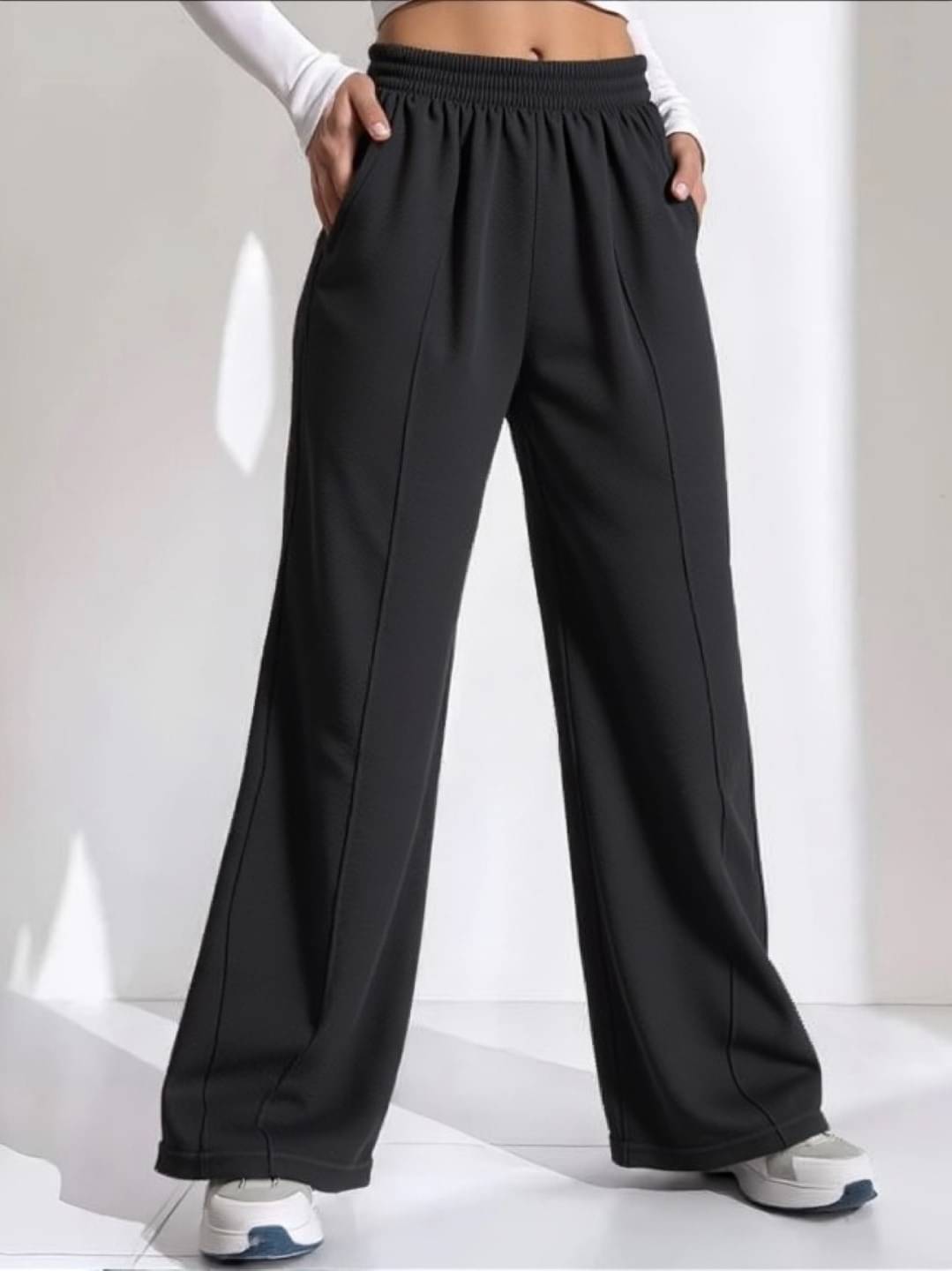     			MAYKR Pack of 1 Lycra Straight Women's Casual Pants ( Black )