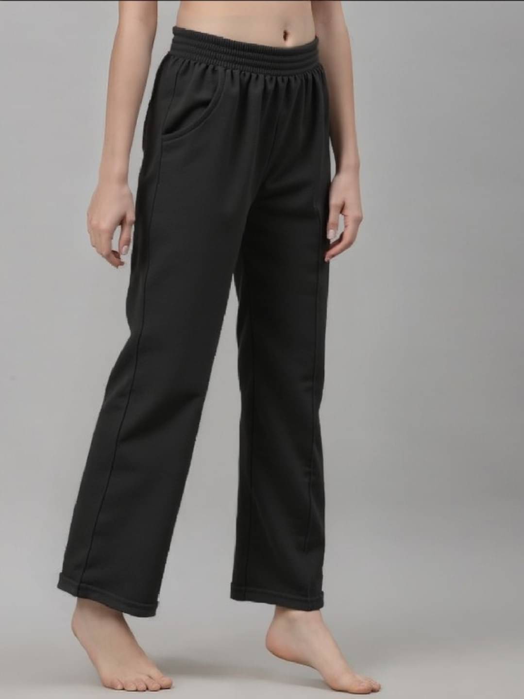     			MAYKR Pack of 1 Lycra Straight Women's Casual Pants ( Black )