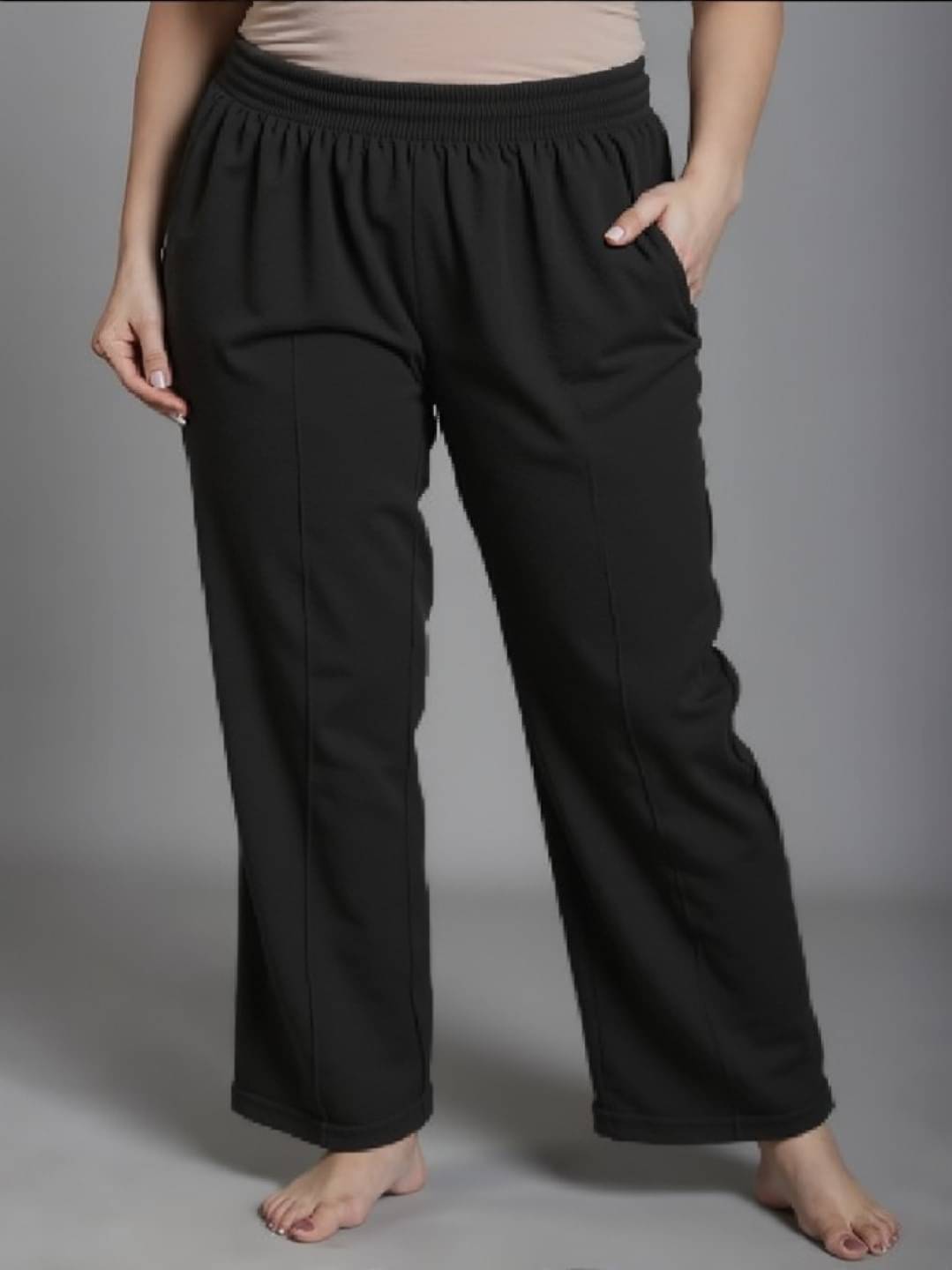     			MAYKR Pack of 1 Lycra Straight Women's Casual Pants ( Black )