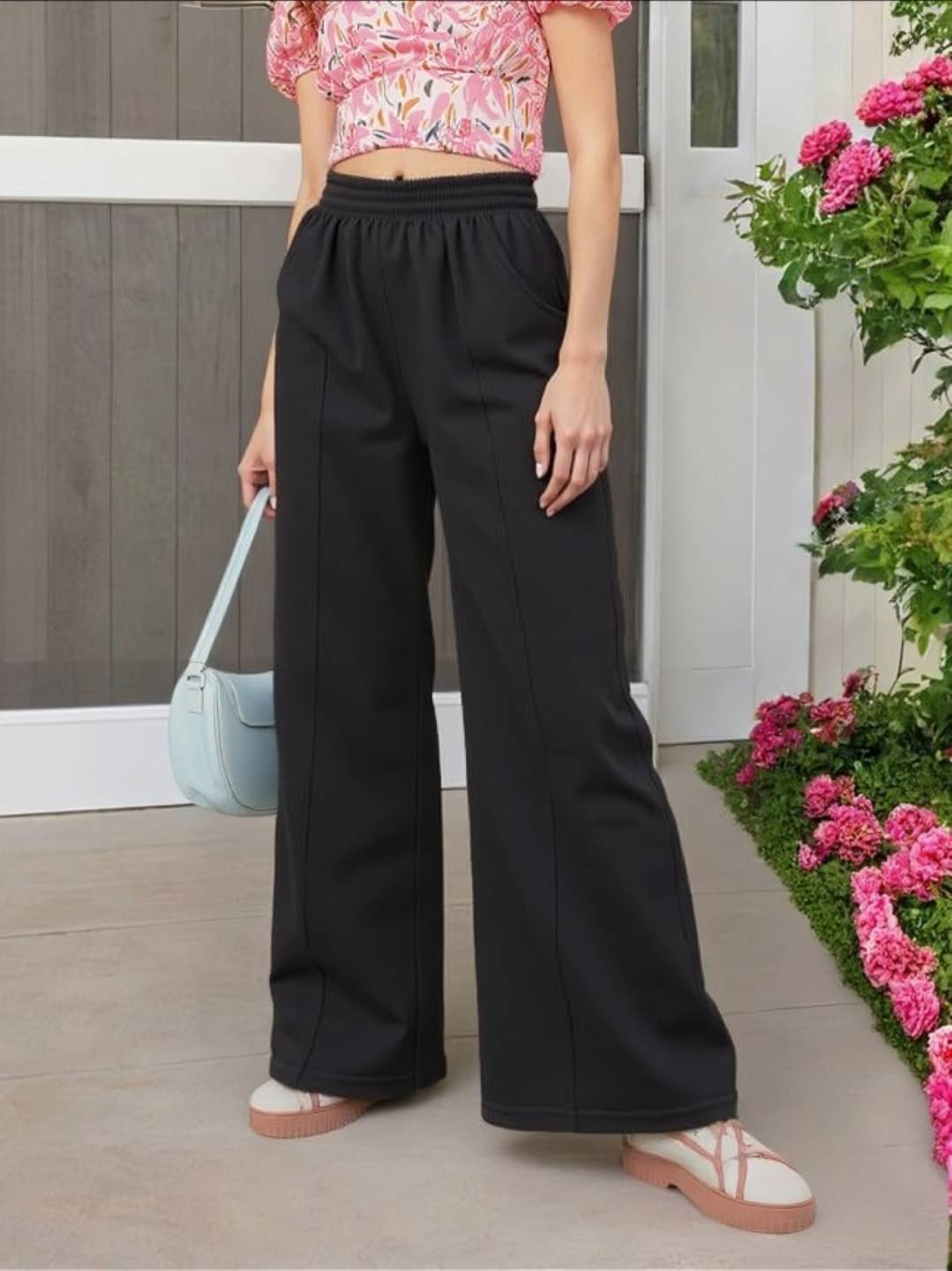     			MAYKR Pack of 1 Lycra Straight Women's Casual Pants ( Black )