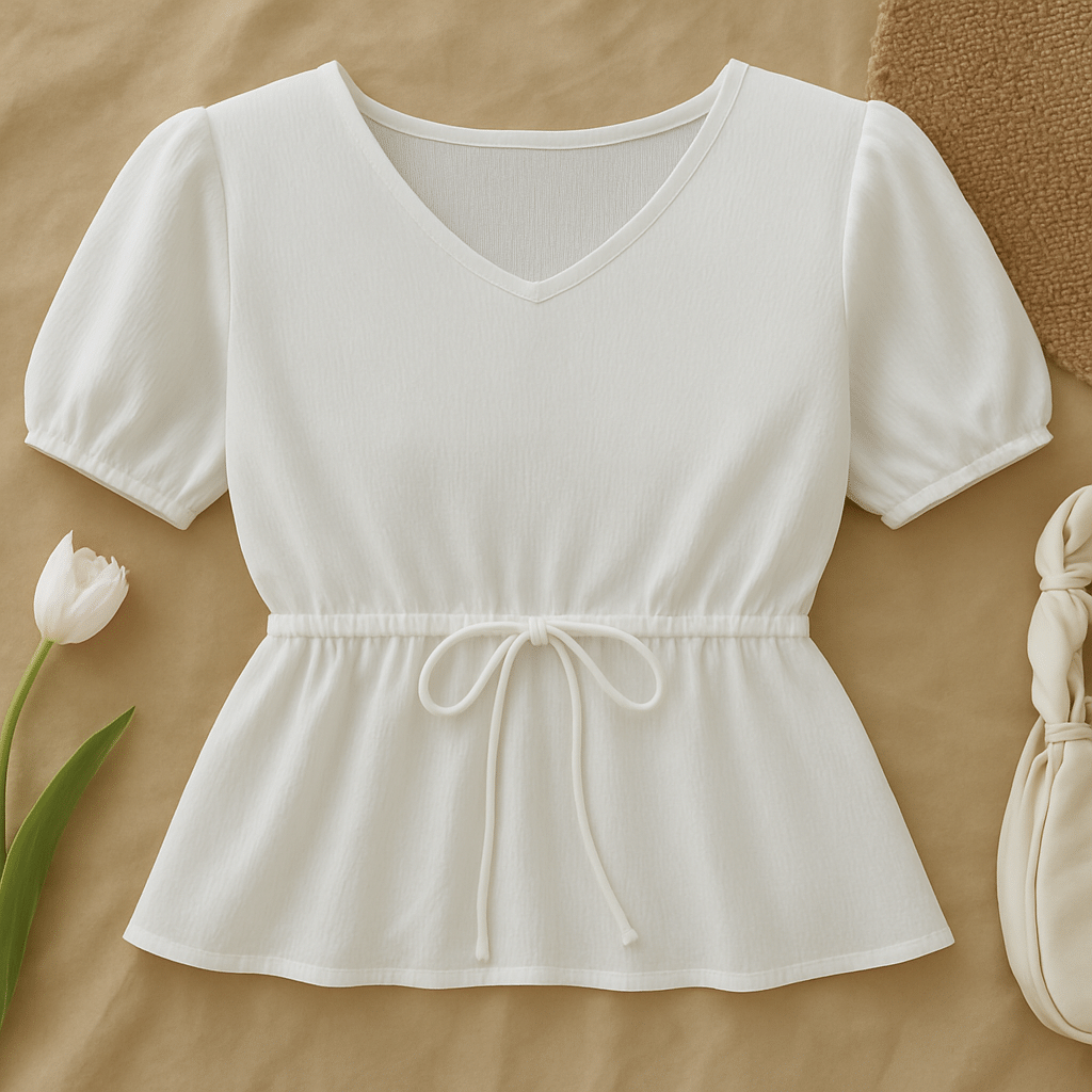     			NiloBerry Women's Polyester Peplum Top ( White )