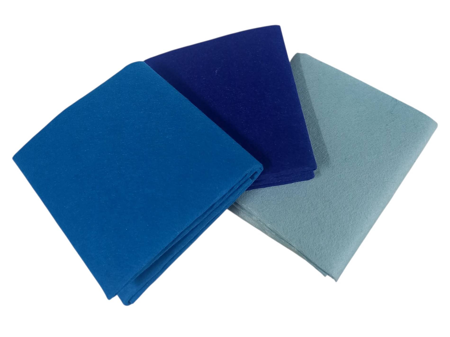     			PRANSUNITA Pack of 3 Blue Shades Felt Fabric Sheet Stiff (Hard) Size 19” x 21” inch - School DIY Crafts Patchwork, Table & Board Backdrops, Embroidery Sewing- 3 pcs
