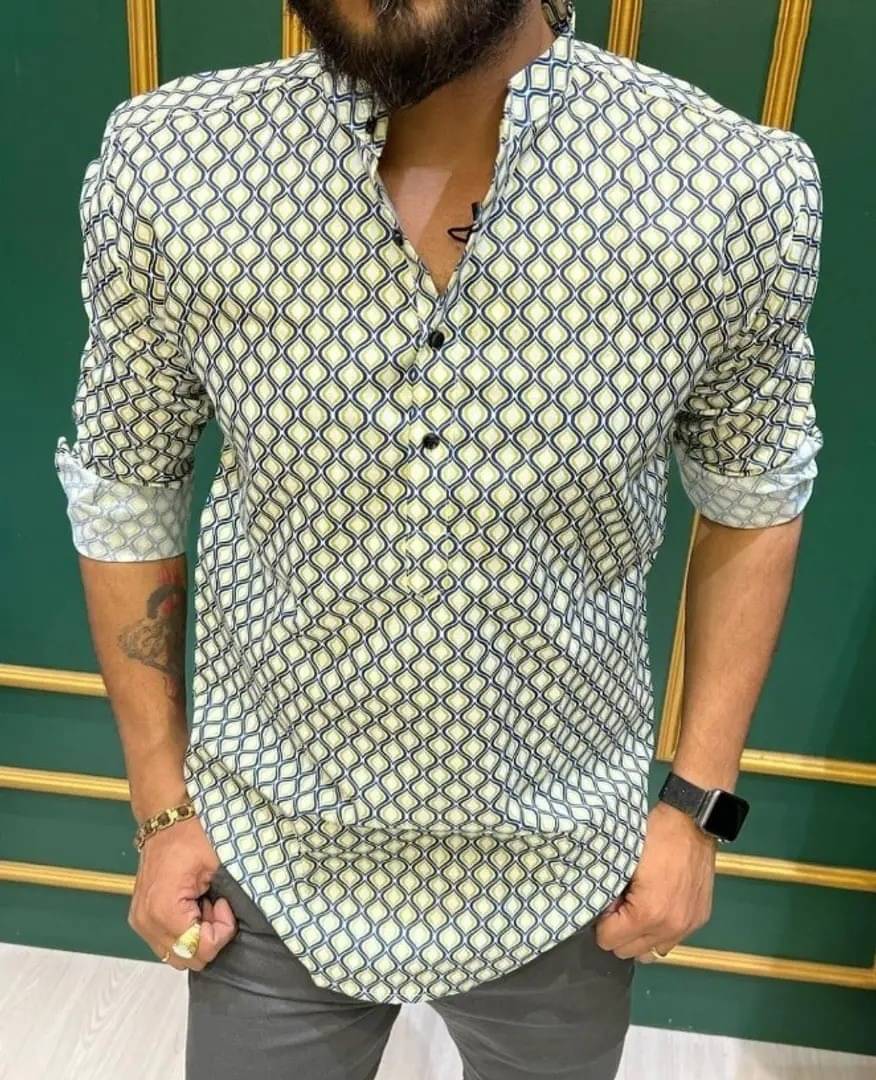     			Reiter Multi Cotton Blend Men's Shirt Style Kurta ( Pack of 1 )