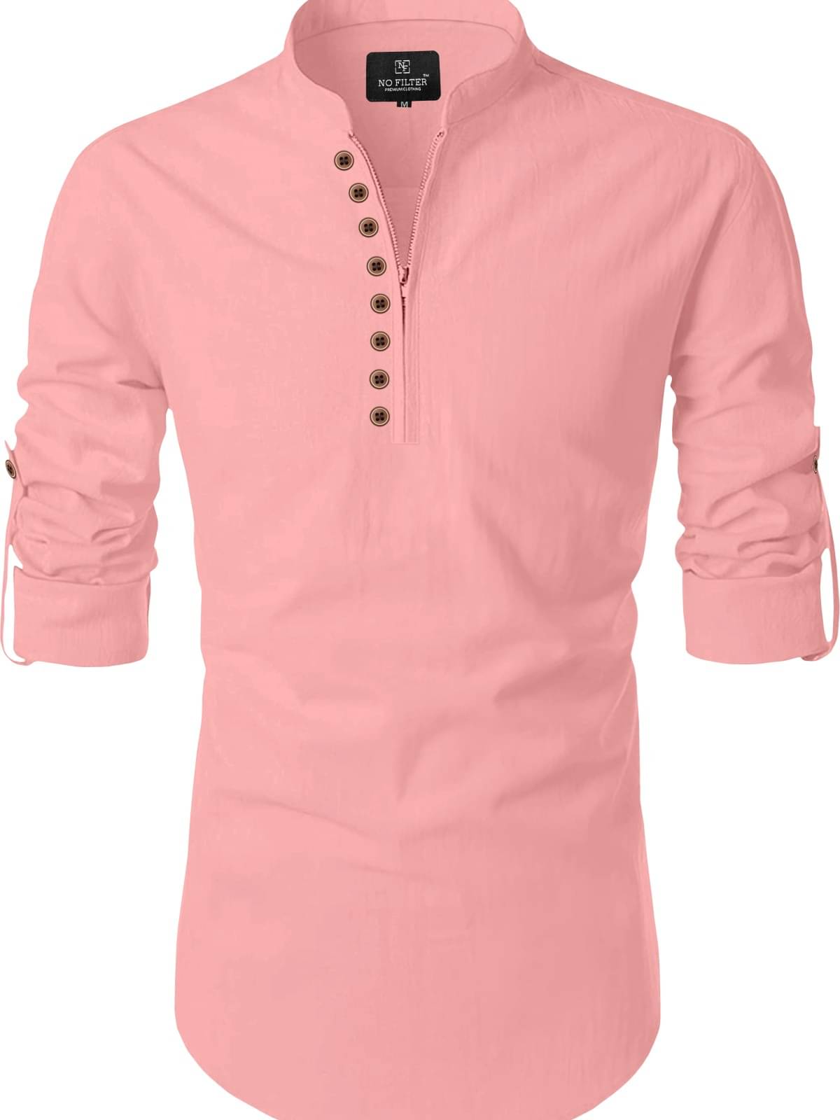 Reiter Pink Cotton Blend Men's Shirt Style Kurta ( Pack of 1 )     			Reiter Pink Cotton Blend Men's Shirt Style Kurta ( Pack of 1 )