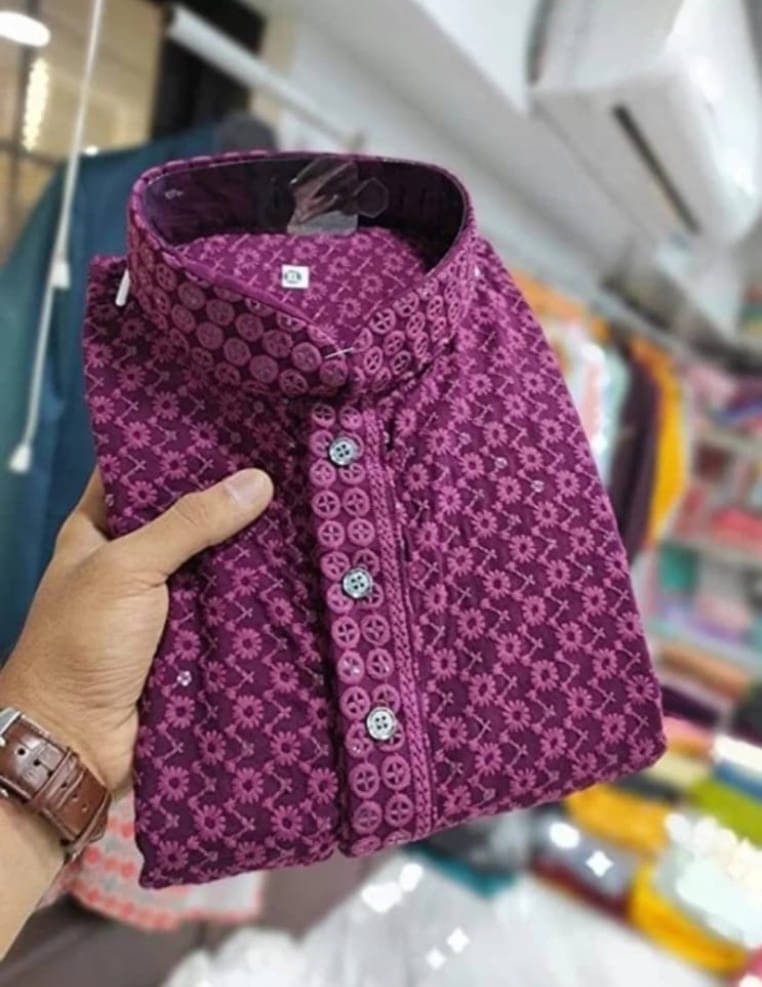 Reiter Purple Viscose Men's Regular Kurta ( Pack of 1 ) Reiter Purple Viscose Men's Regular Kurta ( Pack of 1 )
