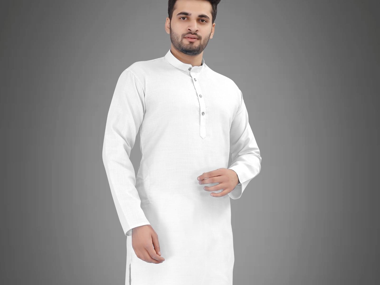 Reiter White Cotton Blend Men's Regular Kurta ( Pack of 1 ) Reiter White Cotton Blend Men's Regular Kurta ( Pack of 1 )