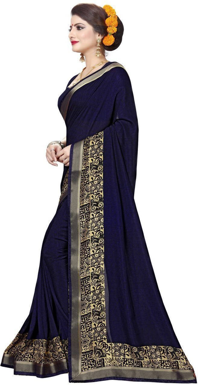 SAREEVE Brasso Printed Saree With Unstitched Blouse Piece ( Blue ) SAREEVE Brasso Printed Saree With Unstitched Blouse Piece ( Blue )