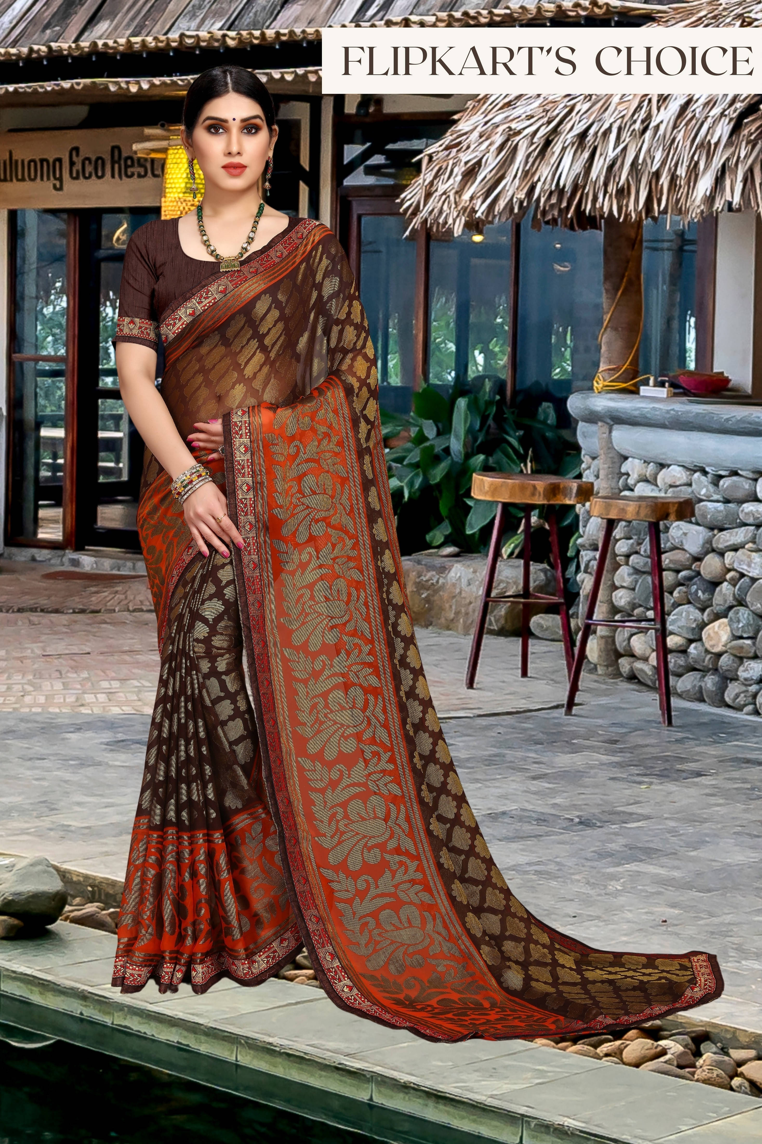 SAREEVE Chiffon Printed Saree With Unstitched Blouse Piece ( Multicolor ) SAREEVE Chiffon Printed Saree With Unstitched Blouse Piece ( Multicolor )