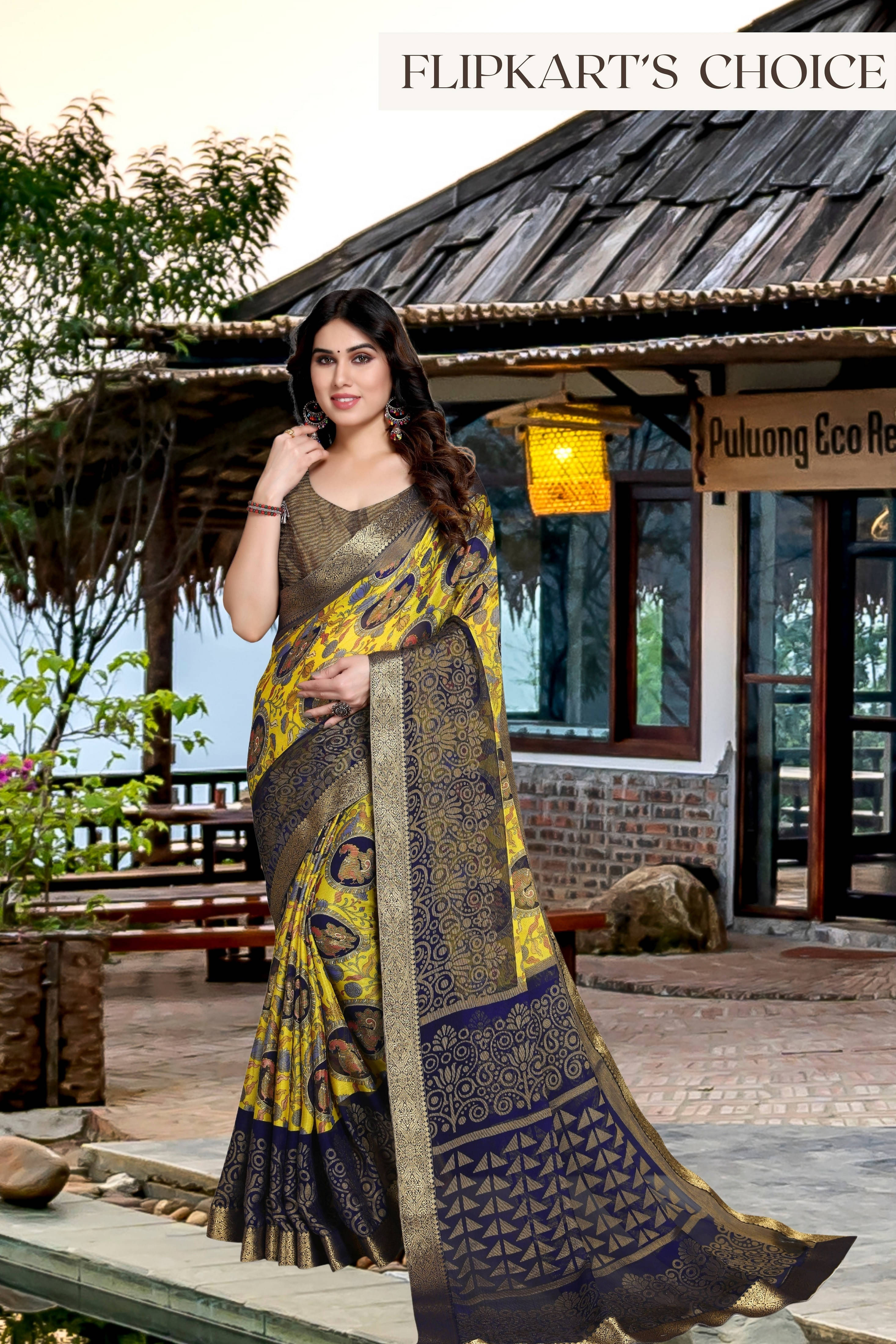 SAREEVE Chiffon Printed Saree With Unstitched Blouse Piece ( Multicolor ) SAREEVE Chiffon Printed Saree With Unstitched Blouse Piece ( Multicolor )