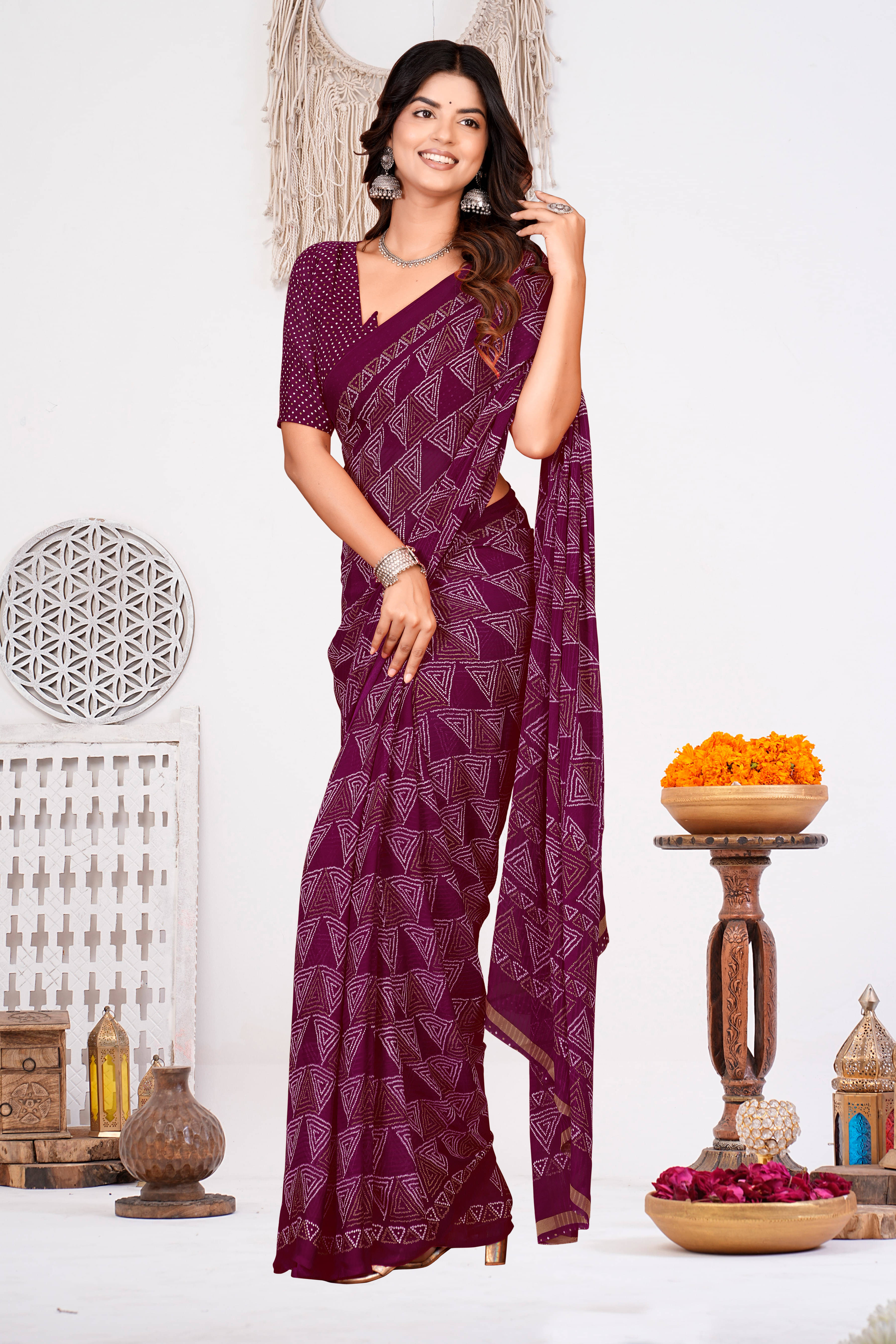 SAREEVE Chiffon Printed Saree With Unstitched Blouse Piece ( Multicolor ) SAREEVE Chiffon Printed Saree With Unstitched Blouse Piece ( Multicolor )