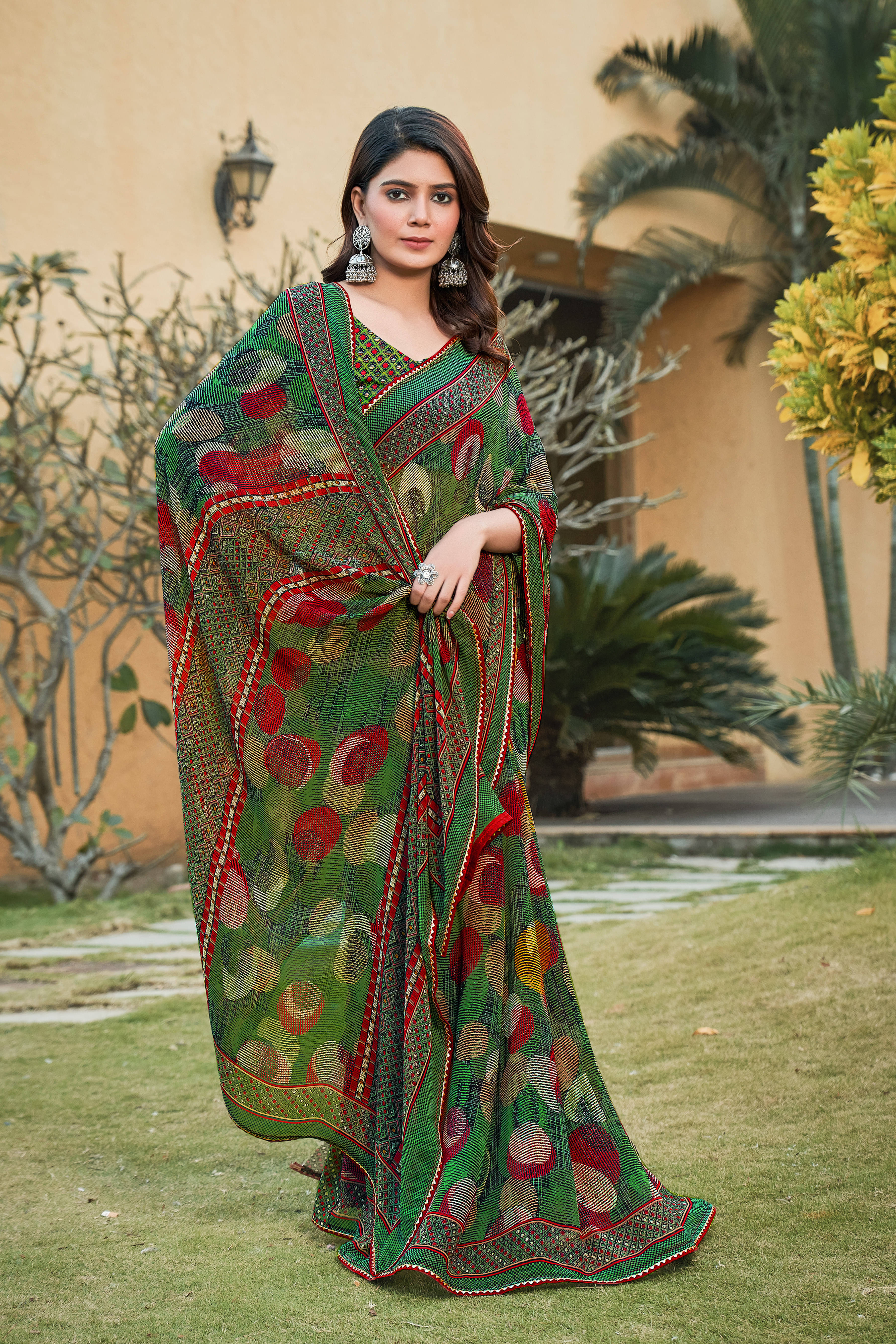 SAREEVE Chiffon Printed Saree With Unstitched Blouse Piece ( Multicolor ) SAREEVE Chiffon Printed Saree With Unstitched Blouse Piece ( Multicolor )