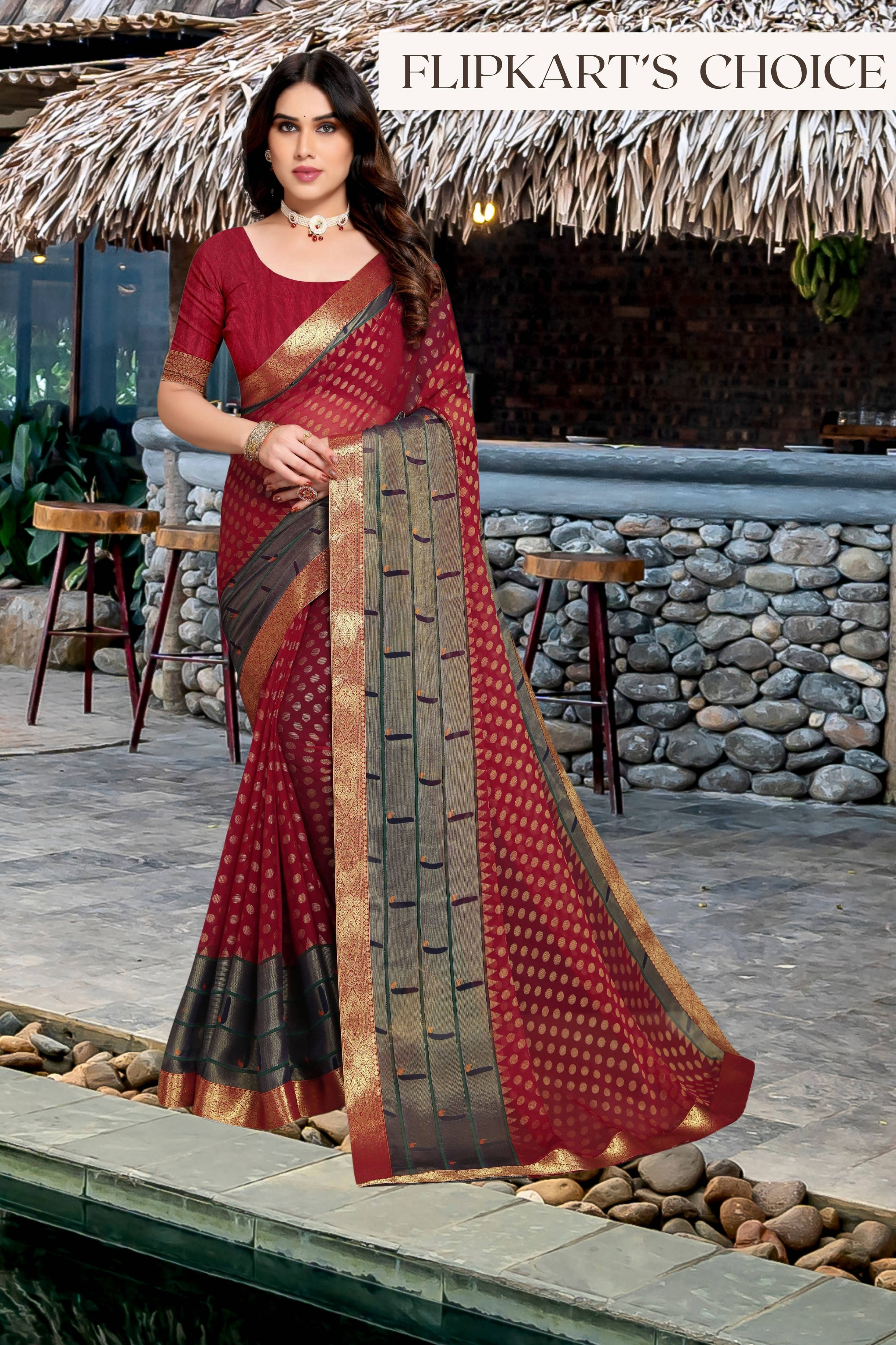 SAREEVE Chiffon Printed Saree With Unstitched Blouse Piece ( Multicolor ) SAREEVE Chiffon Printed Saree With Unstitched Blouse Piece ( Multicolor )