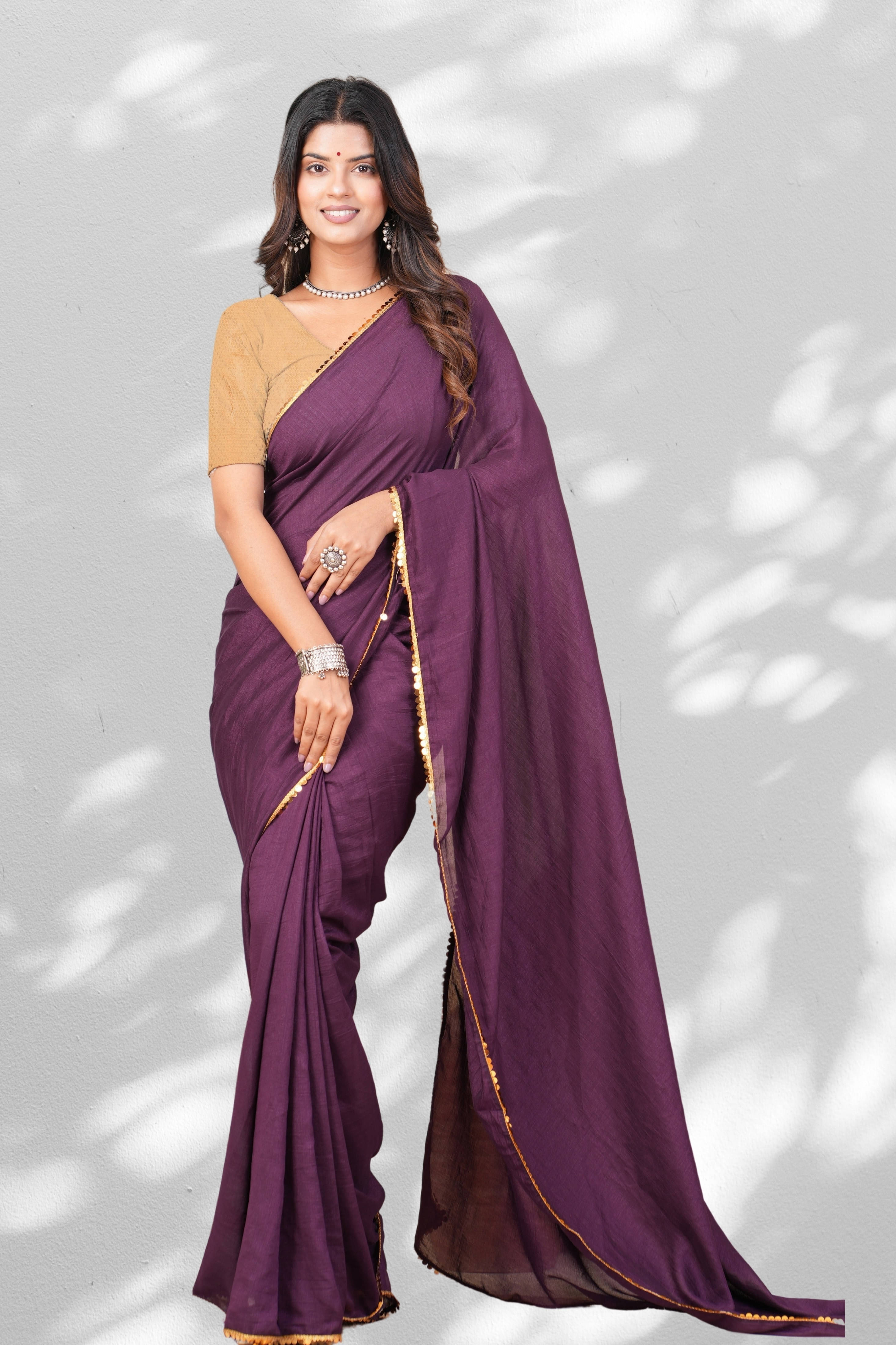 SAREEVE Chiffon Printed Saree With Unstitched Blouse Piece ( Purple ) SAREEVE Chiffon Printed Saree With Unstitched Blouse Piece ( Purple )