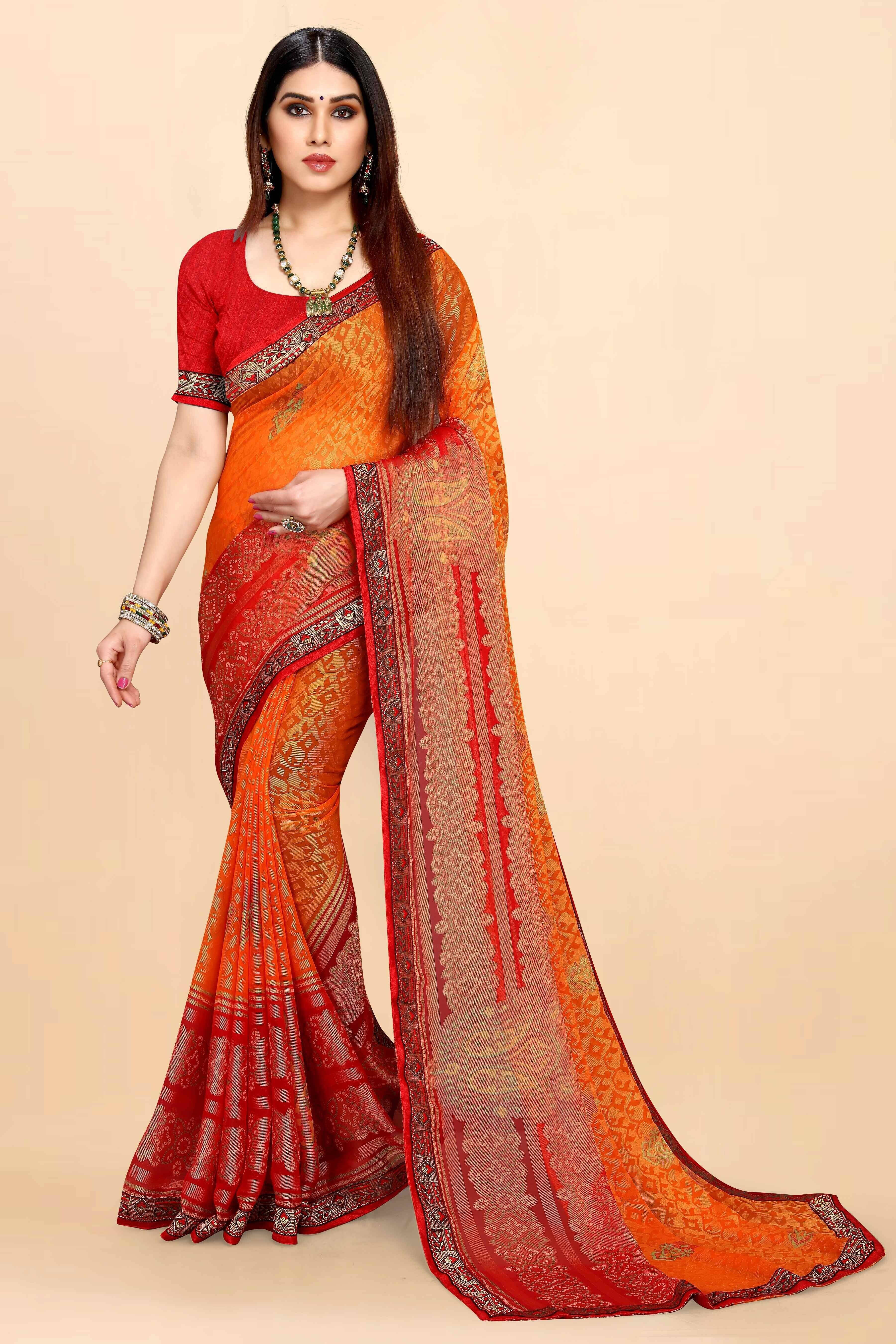 SAREEVE Chiffon Printed Saree With Unstitched Blouse Piece ( Multicolor ) SAREEVE Chiffon Printed Saree With Unstitched Blouse Piece ( Multicolor )