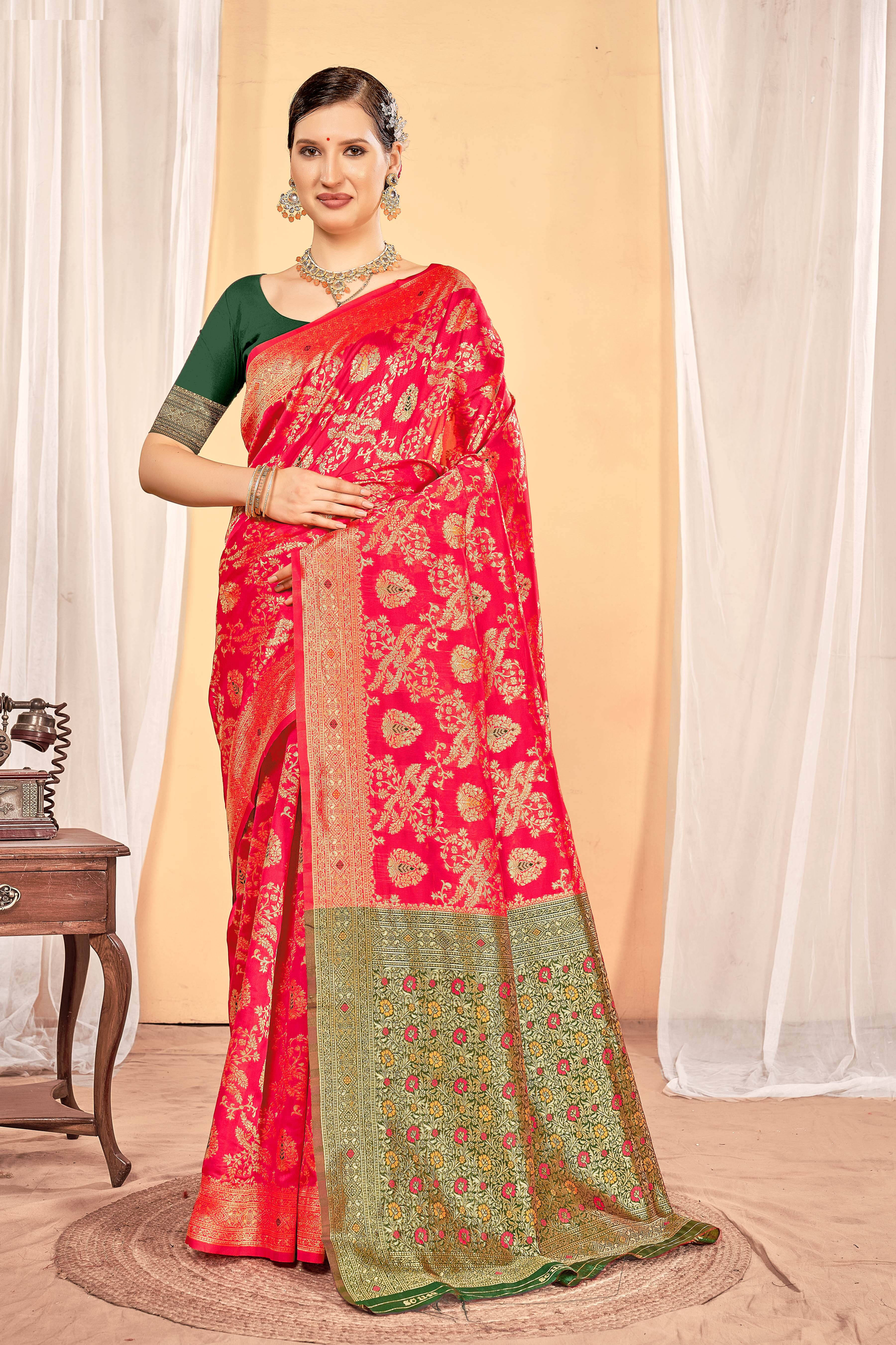     			SAREEVE Silk Printed Saree With Unstitched Blouse Piece ( Multicolor )