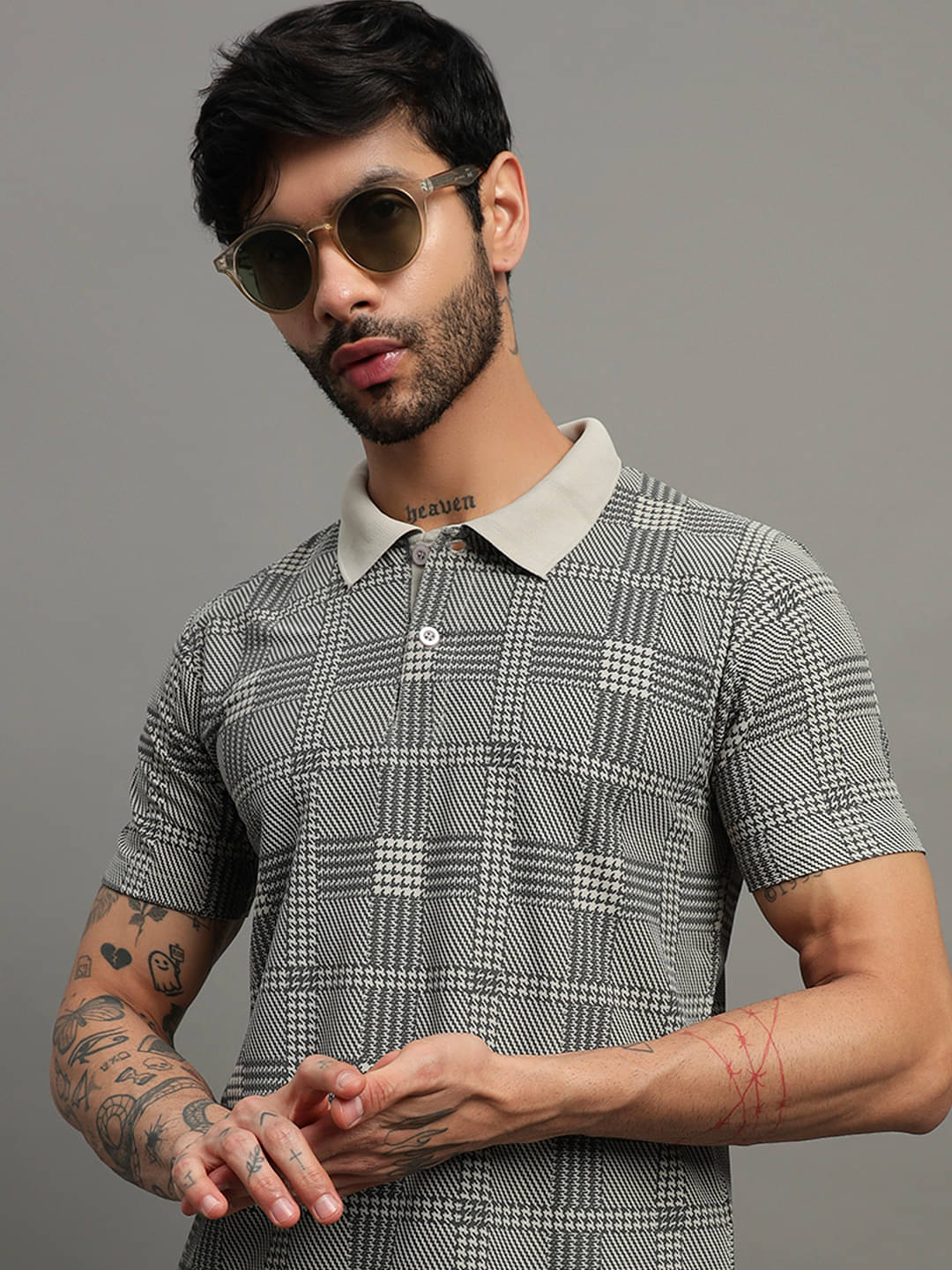 TIMBER HITCH Men Cotton Blend Regular Fit Printed Polo T Shirt ( Grey ) TIMBER HITCH Men Cotton Blend Regular Fit Printed Polo T Shirt ( Grey )