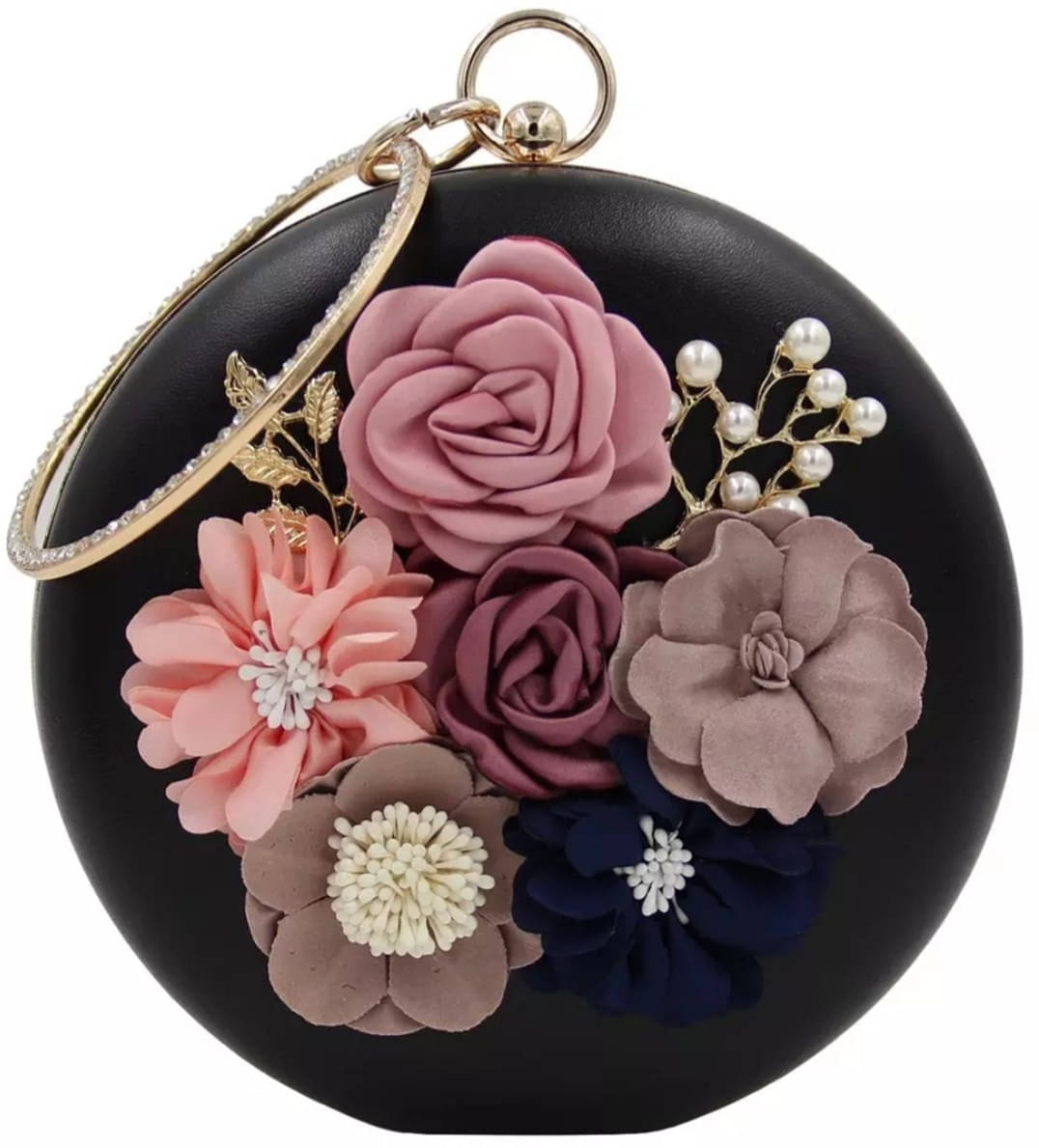     			Tooba Handicraft Black Fabric Box Clutch
