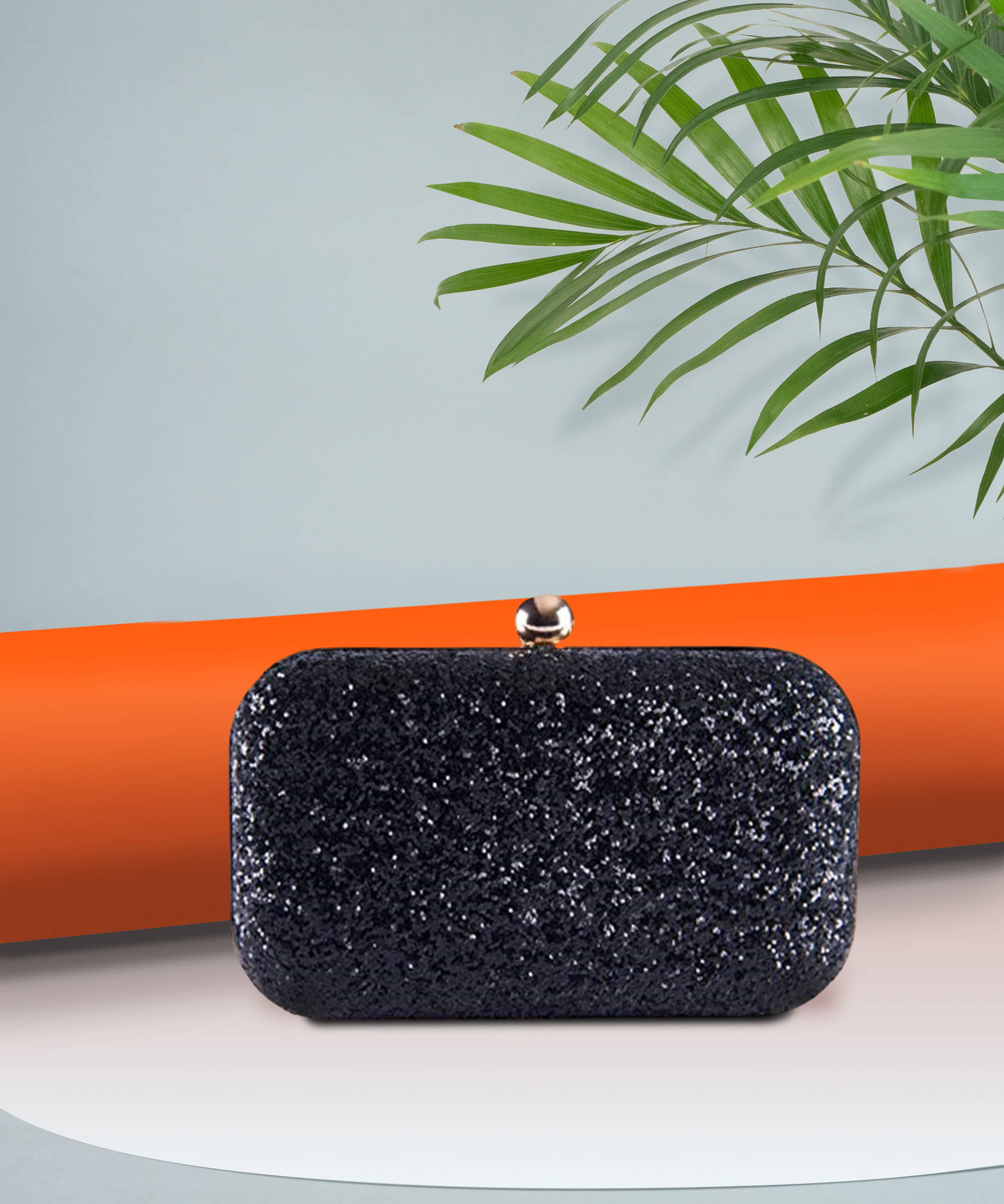     			Tooba Handicraft Black Fabric Box Clutch