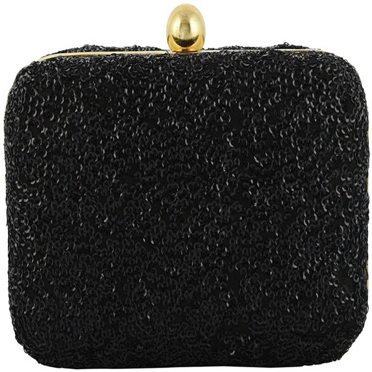     			Tooba Handicraft Black Fabric Box Clutch