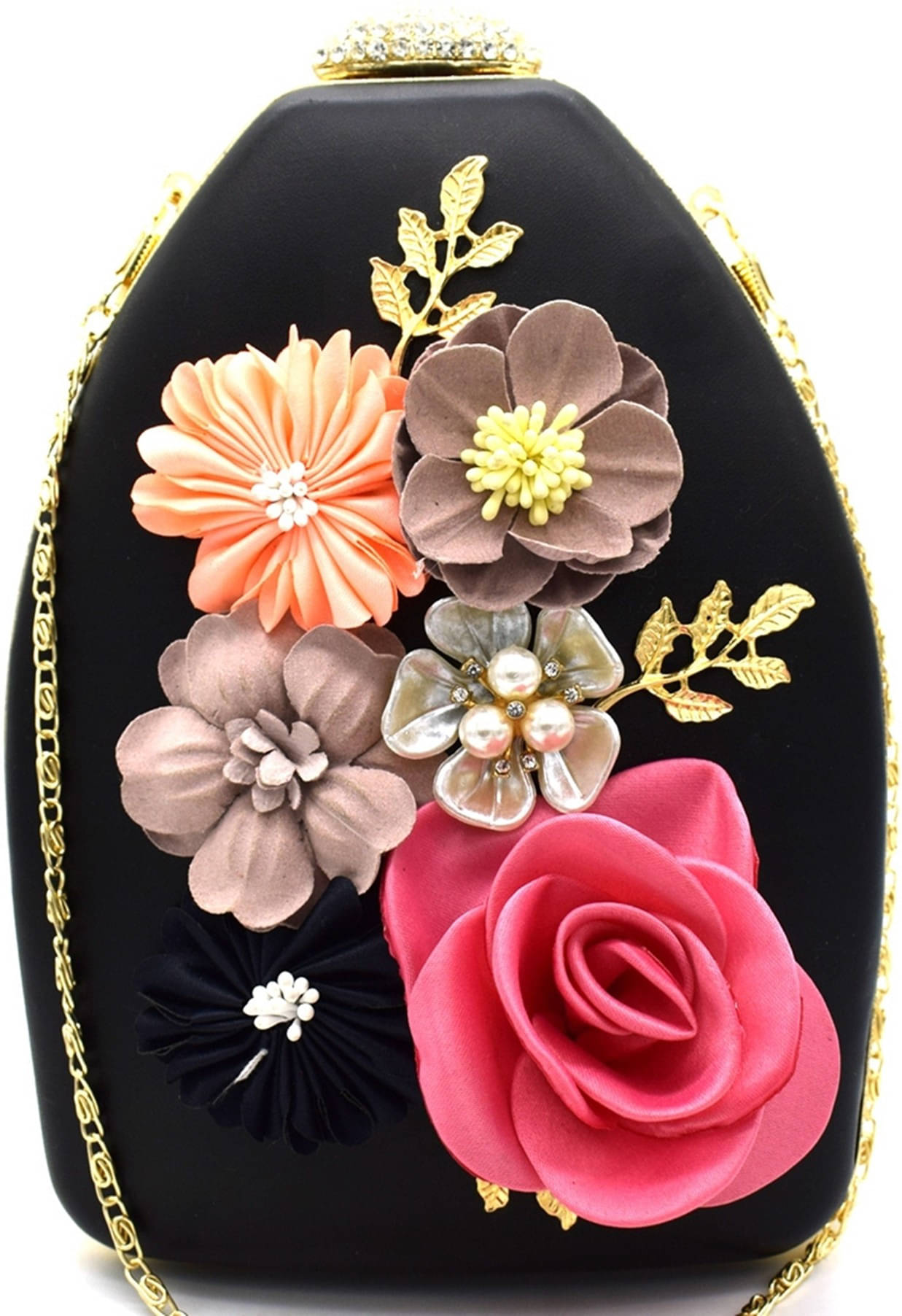     			Tooba Handicraft Black Fabric Box Clutch