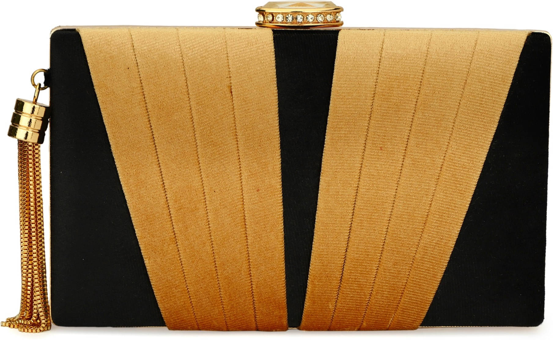     			Tooba Handicraft Black Fabric Box Clutch