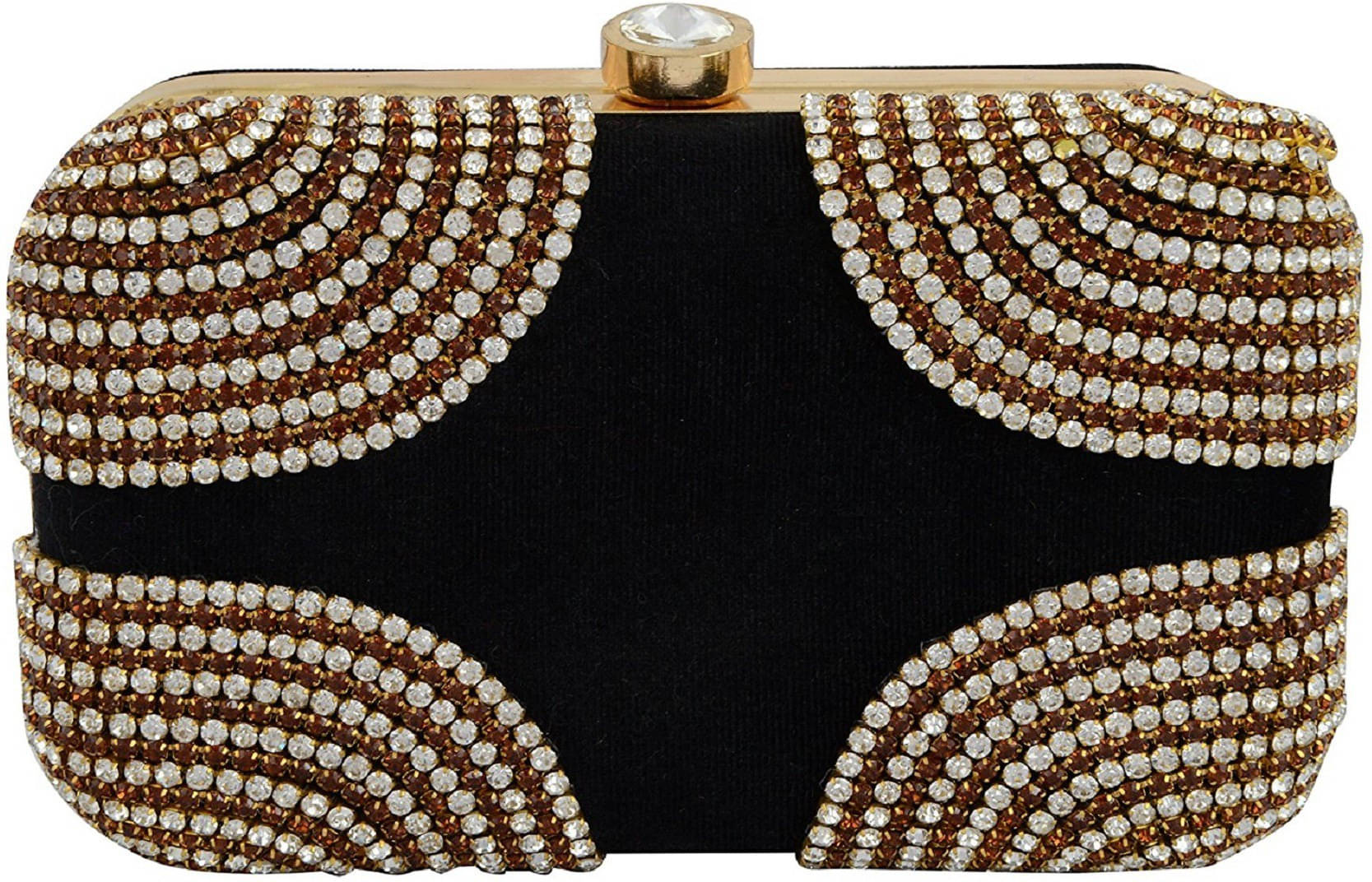     			Tooba Handicraft Black Fabric Box Clutch