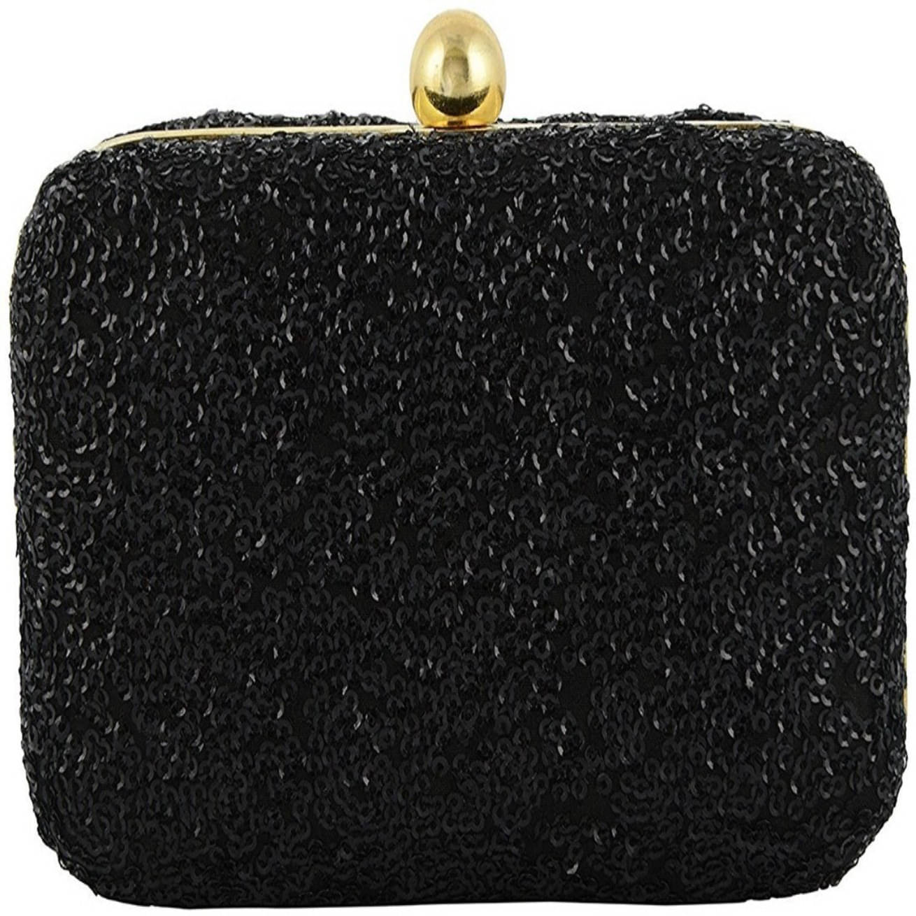     			Tooba Handicraft Black Fabric Box Clutch