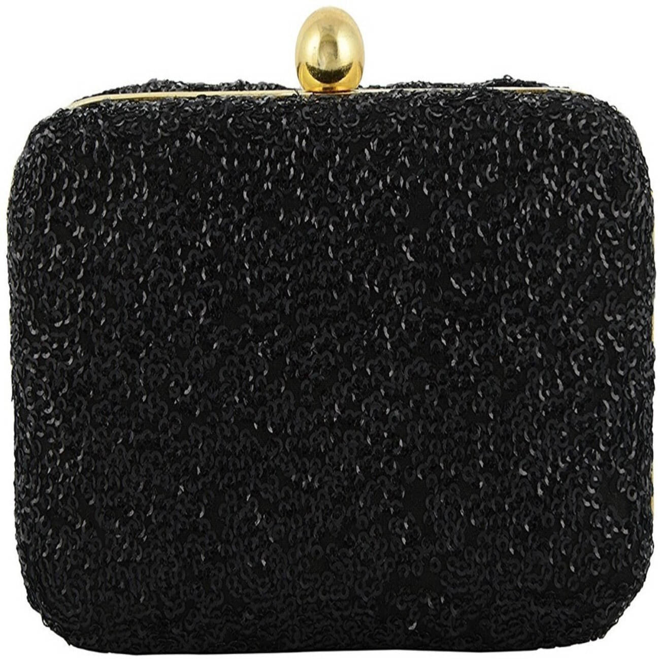     			Tooba Handicraft Black Fabric Box Clutch