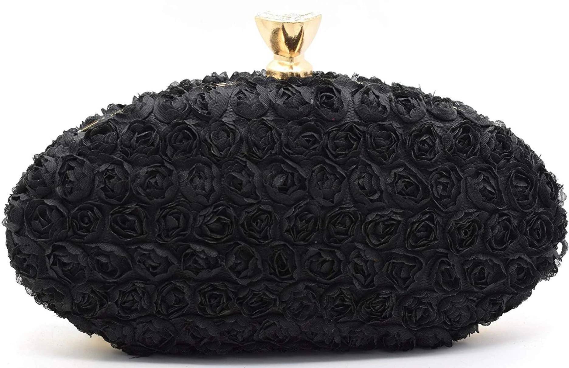     			Tooba Handicraft Black Fabric Box Clutch