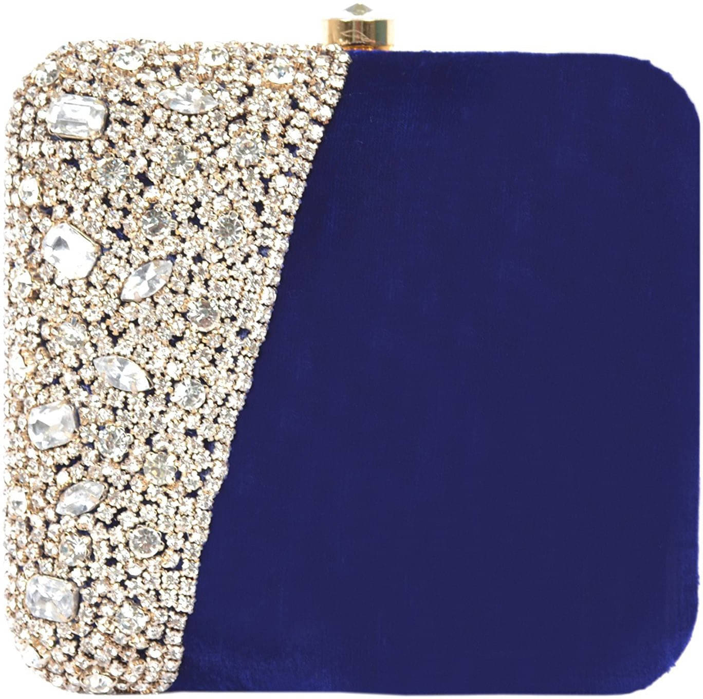     			Tooba Handicraft Blue Fabric Box Clutch