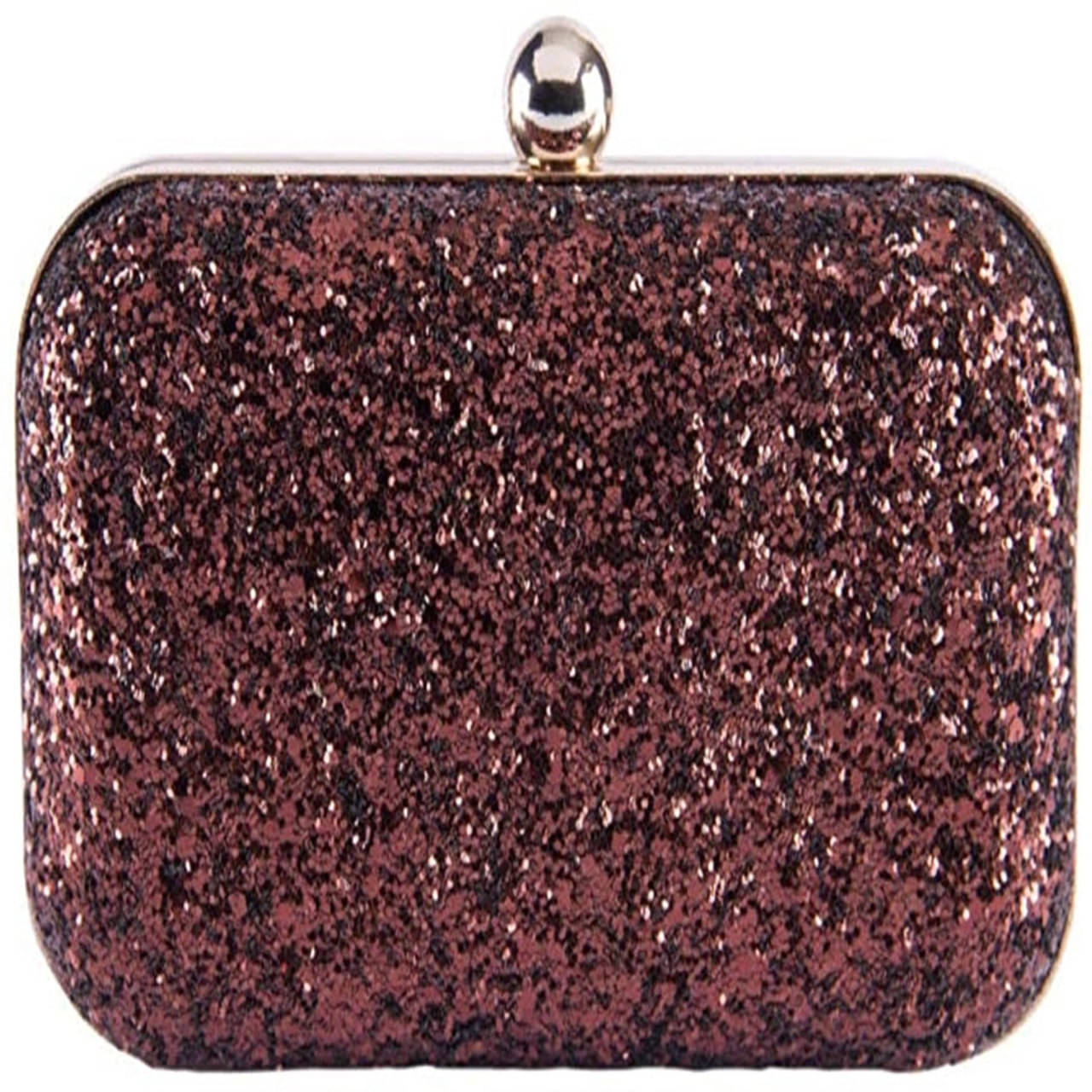     			Tooba Handicraft Brown Fabric Box Clutch