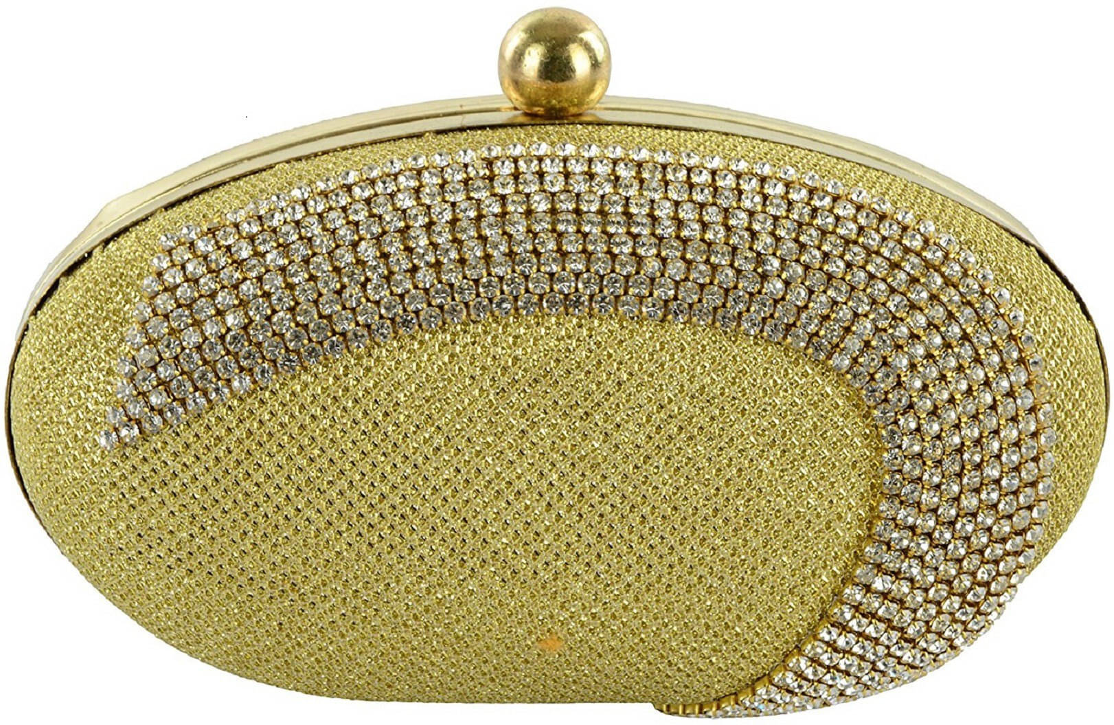     			Tooba Handicraft Gold Fabric Box Clutch