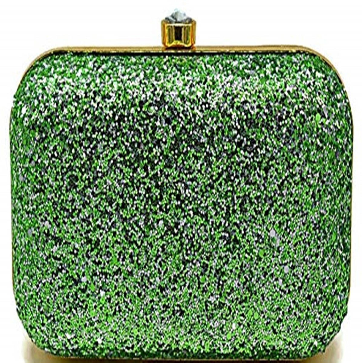     			Tooba Handicraft Green Fabric Box Clutch