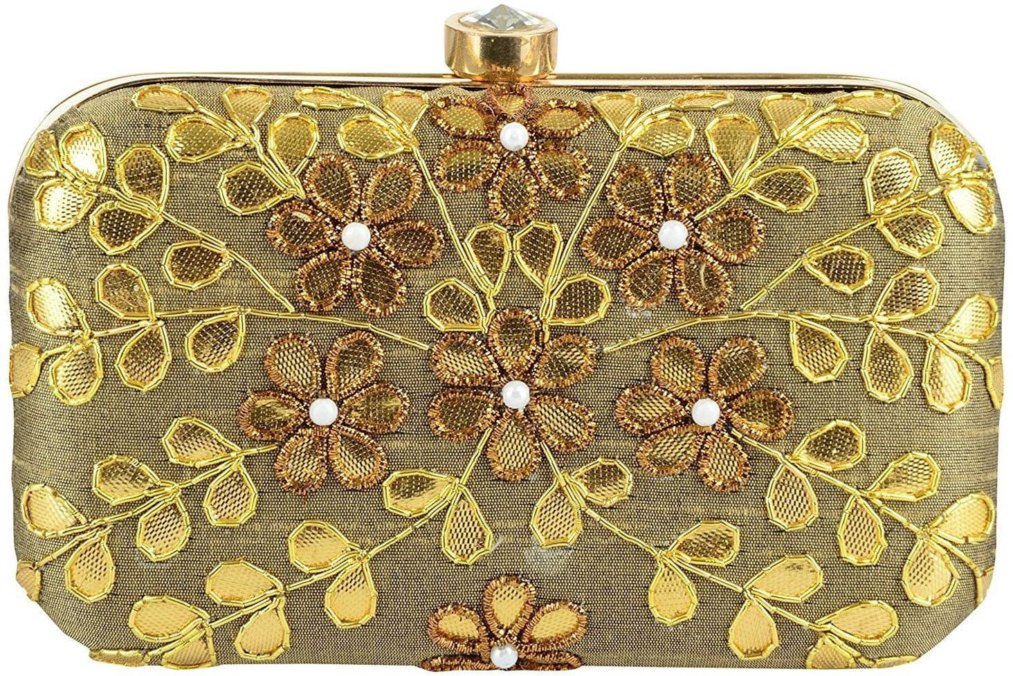     			Tooba Handicraft Green Fabric Box Clutch