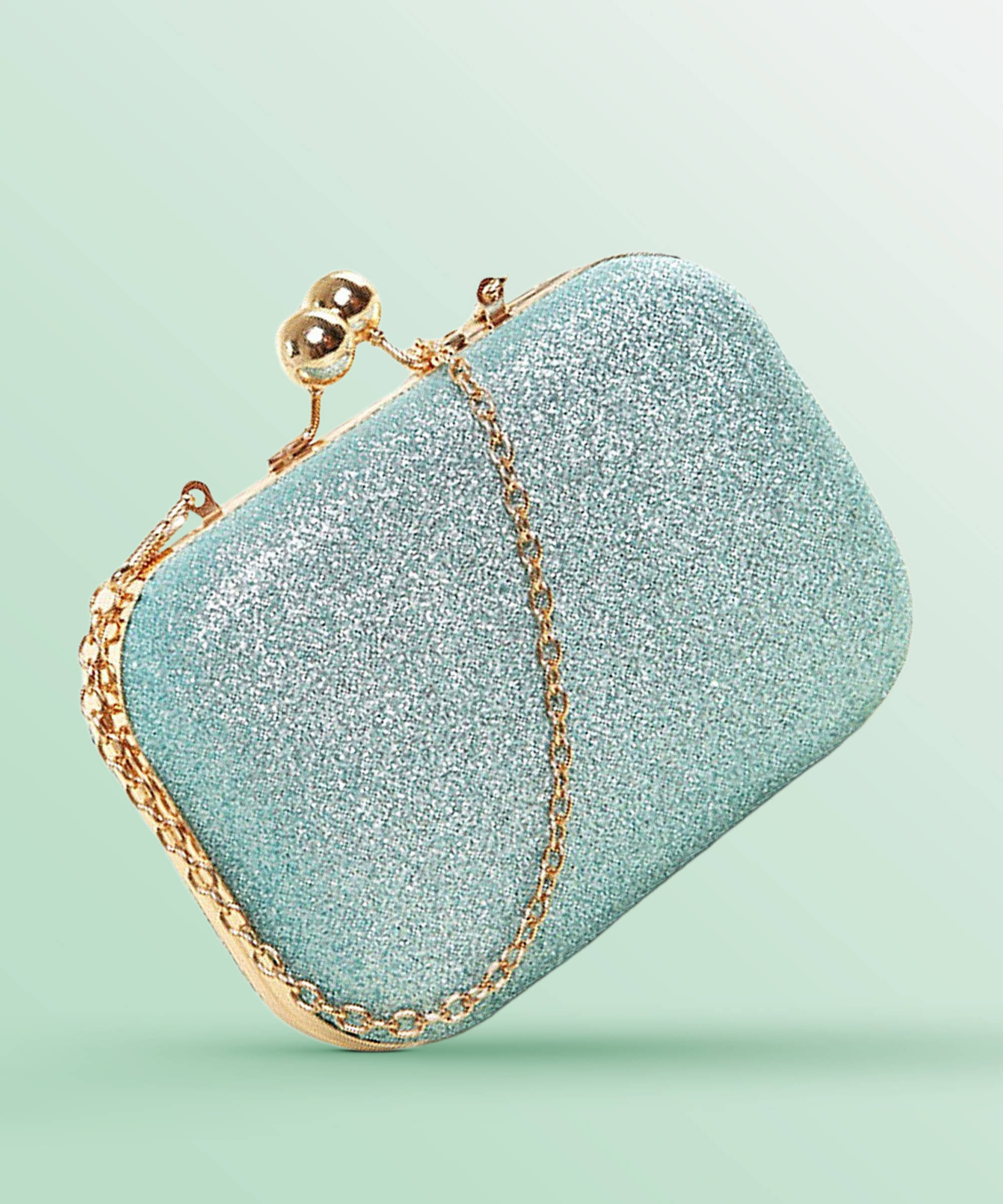     			Tooba Handicraft Green Fabric Box Clutch