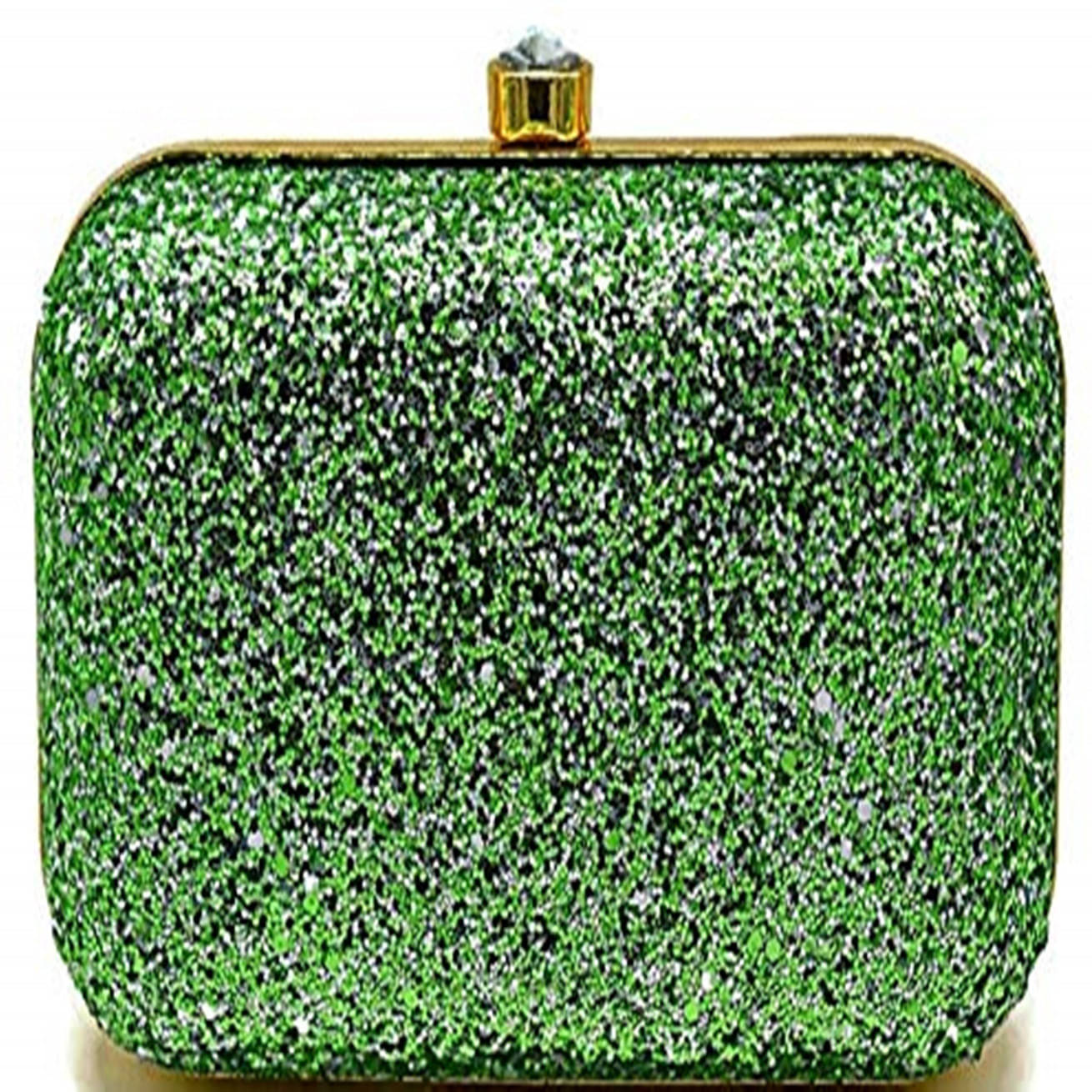     			Tooba Handicraft Green Fabric Box Clutch