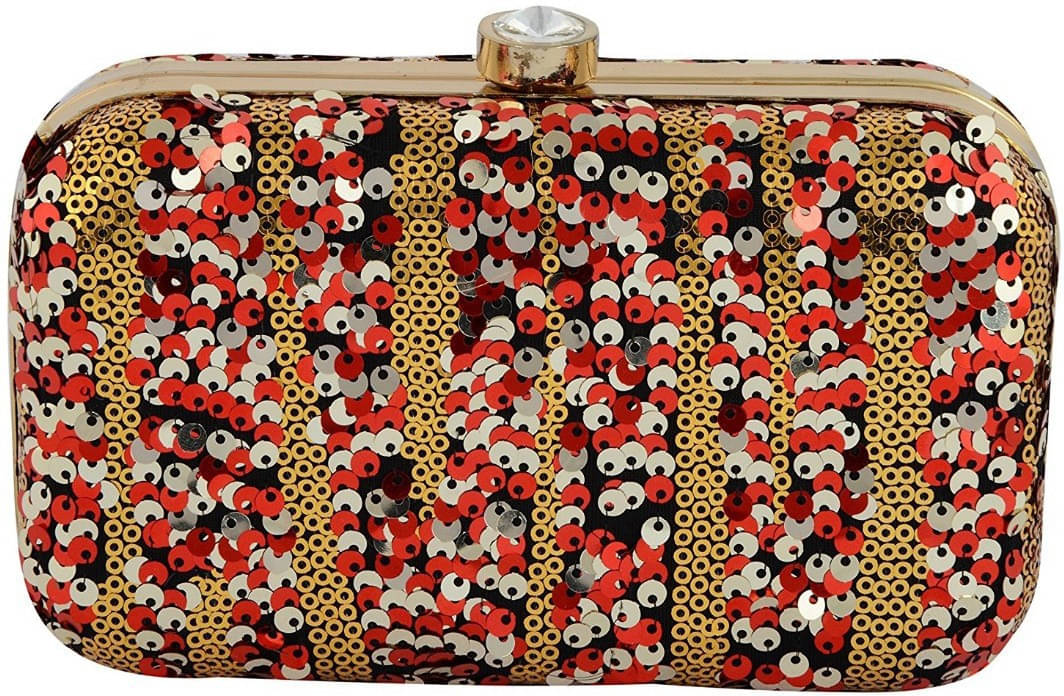     			Tooba Handicraft Multicolor Fabric Box Clutch
