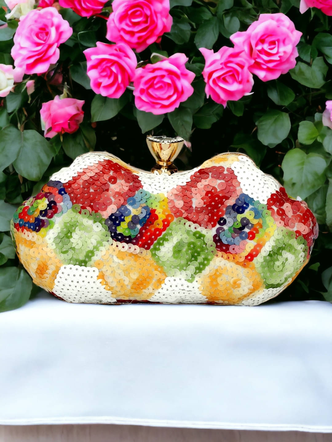     			Tooba Handicraft Multicolor Fabric Box Clutch