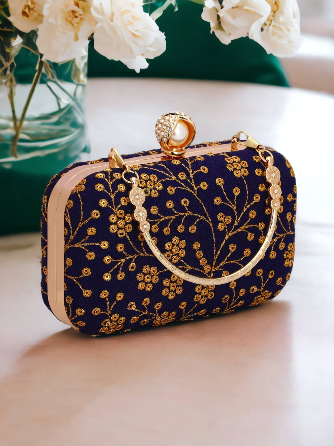    			Tooba Handicraft Multicolor Fabric Box Clutch