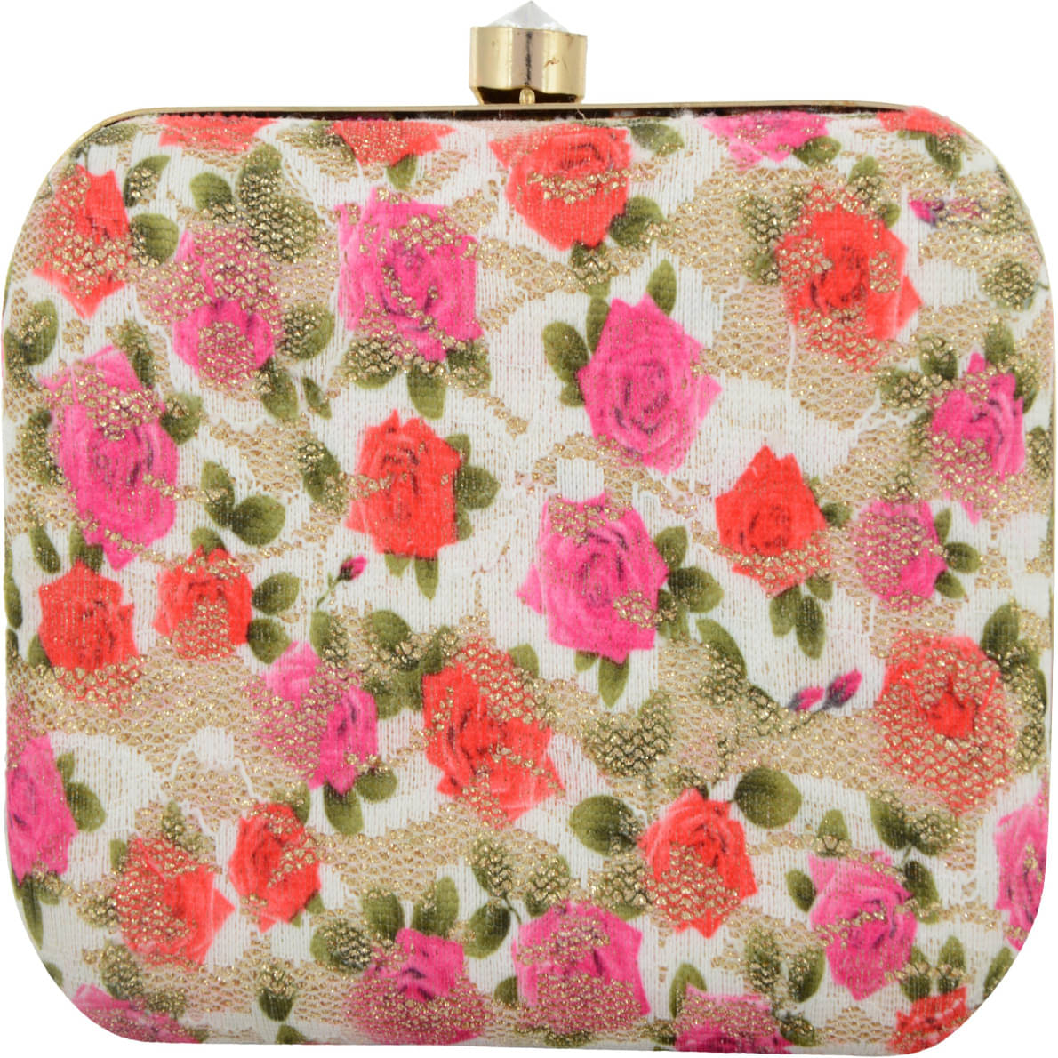     			Tooba Handicraft Multicolor Fabric Box Clutch
