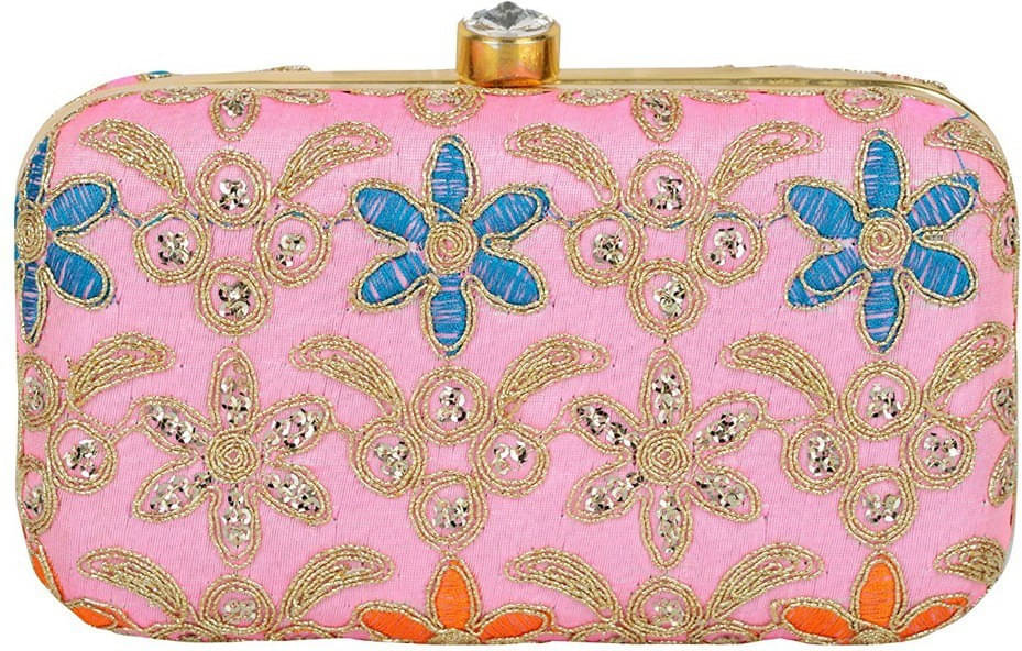     			Tooba Handicraft Multicolor Fabric Box Clutch