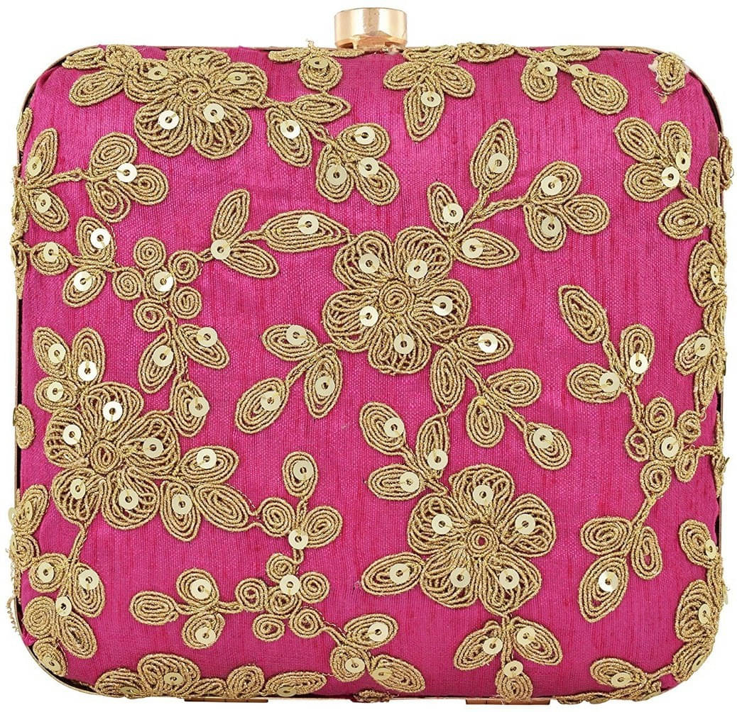     			Tooba Handicraft Multicolor Fabric Box Clutch
