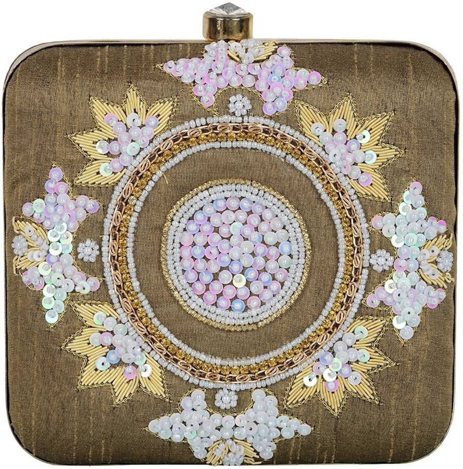    			Tooba Handicraft Multicolor Fabric Box Clutch