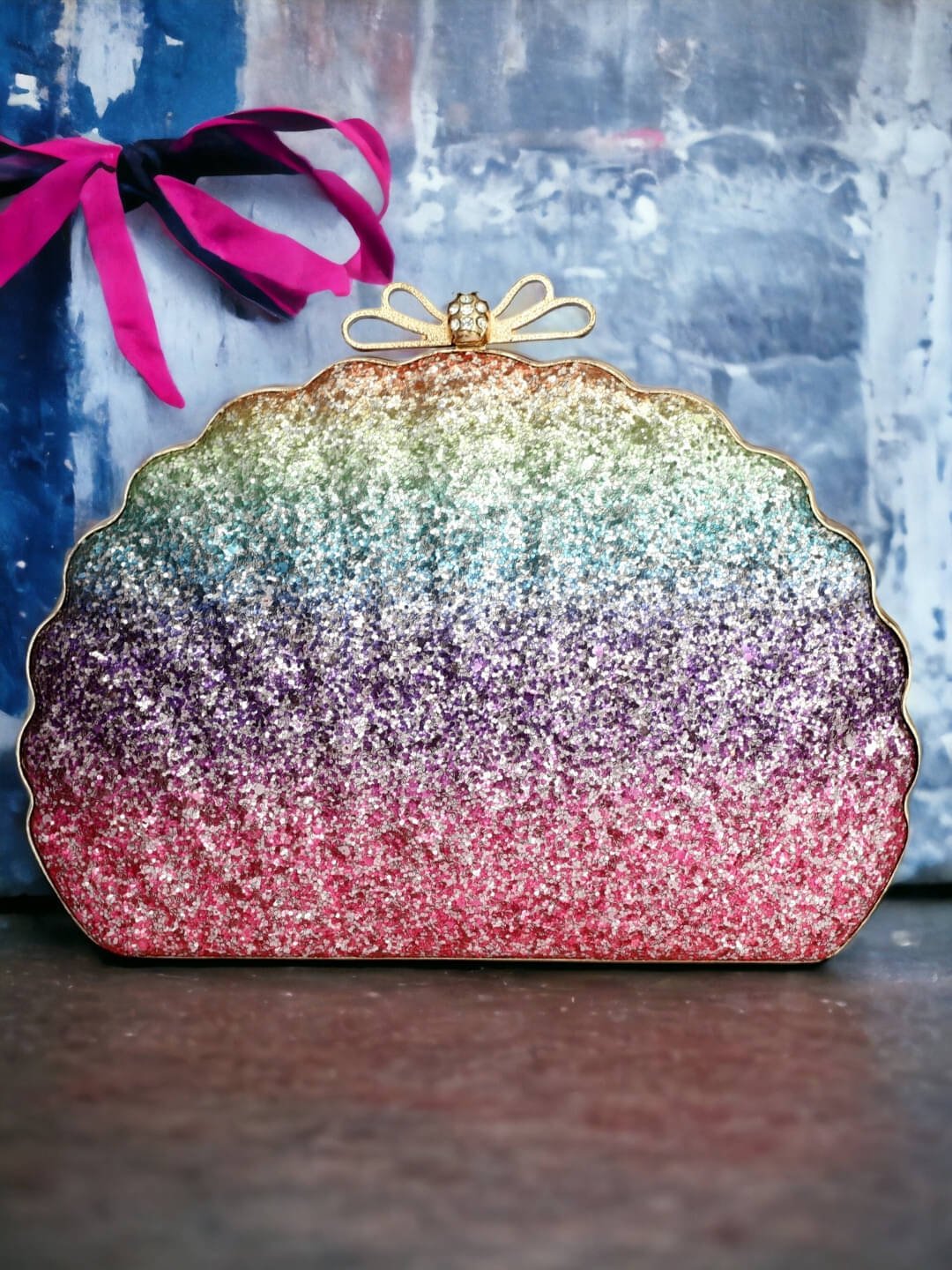     			Tooba Handicraft Multicolor Fabric Box Clutch